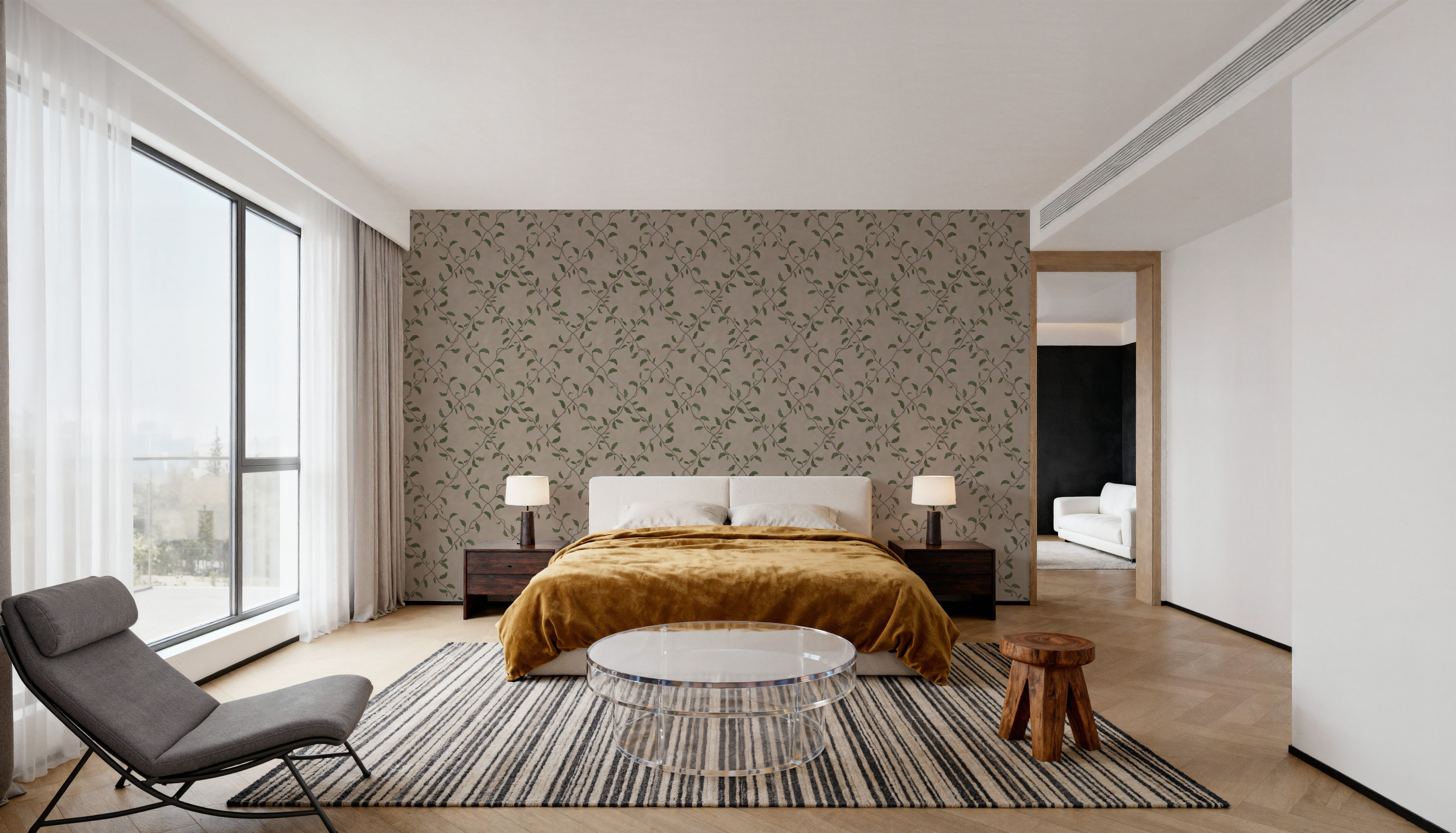 Emerald Trellis, Beige