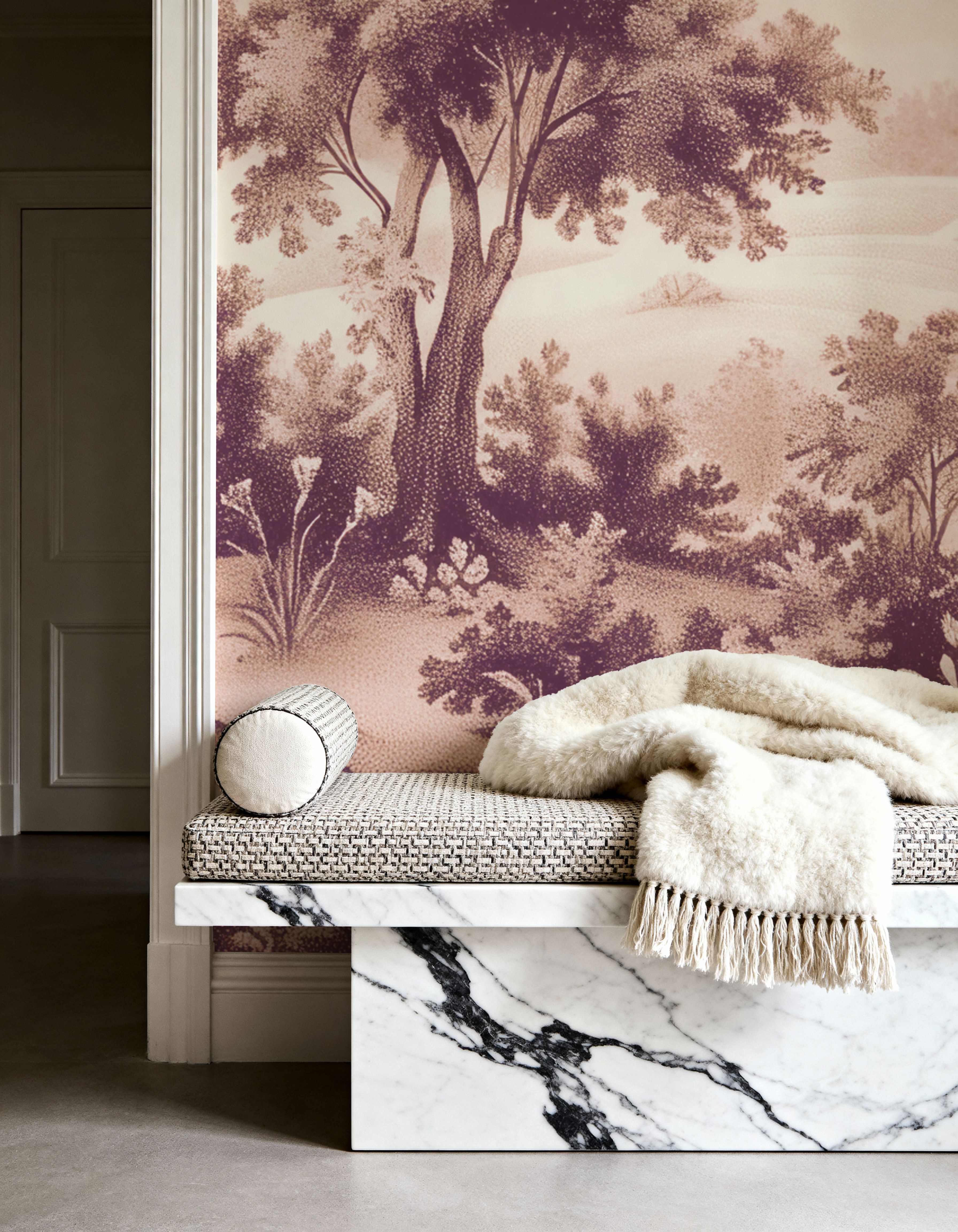 Pastoral Toile, Burgundy