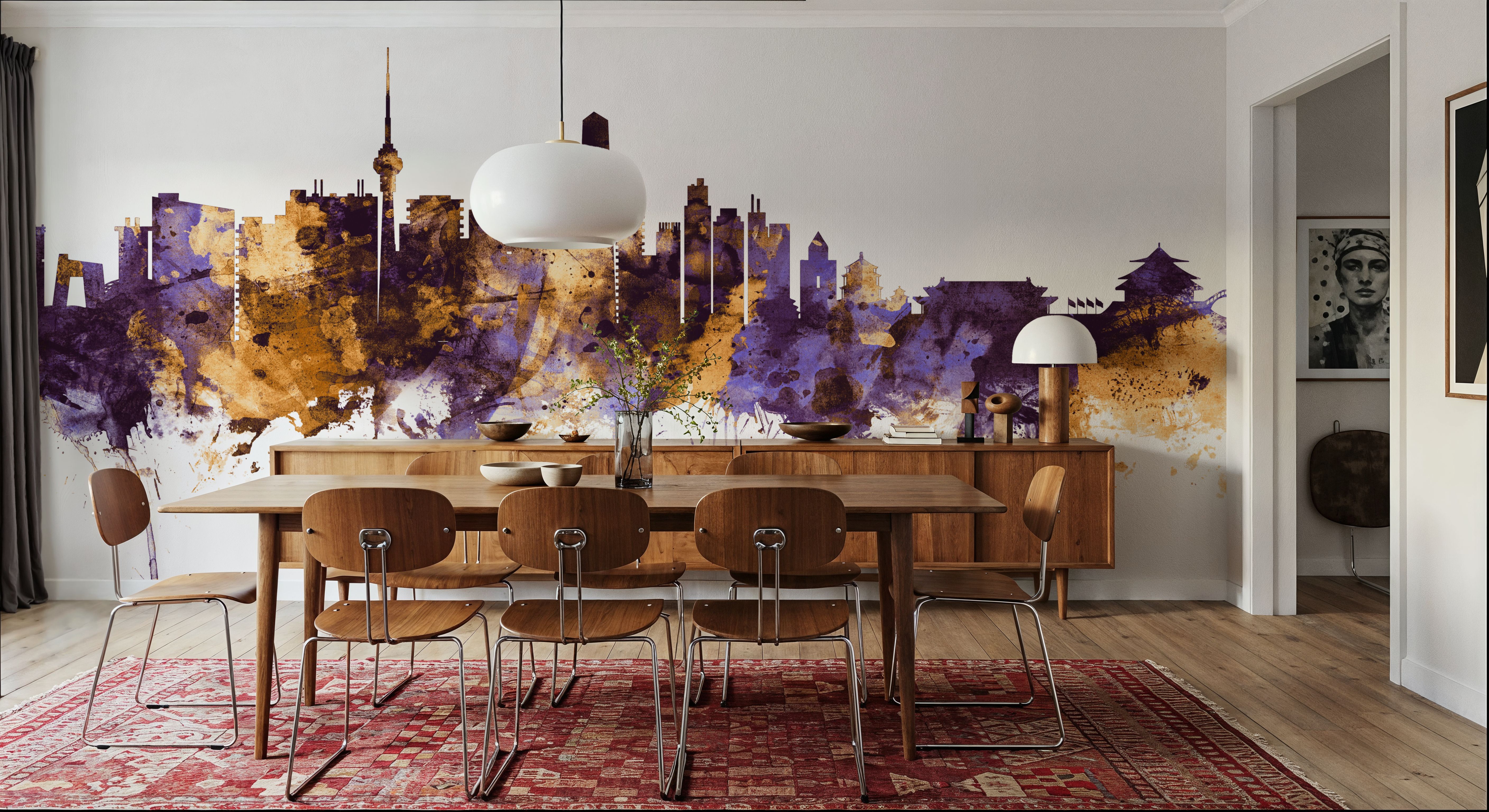 Beijing Skyline Purple & Gold