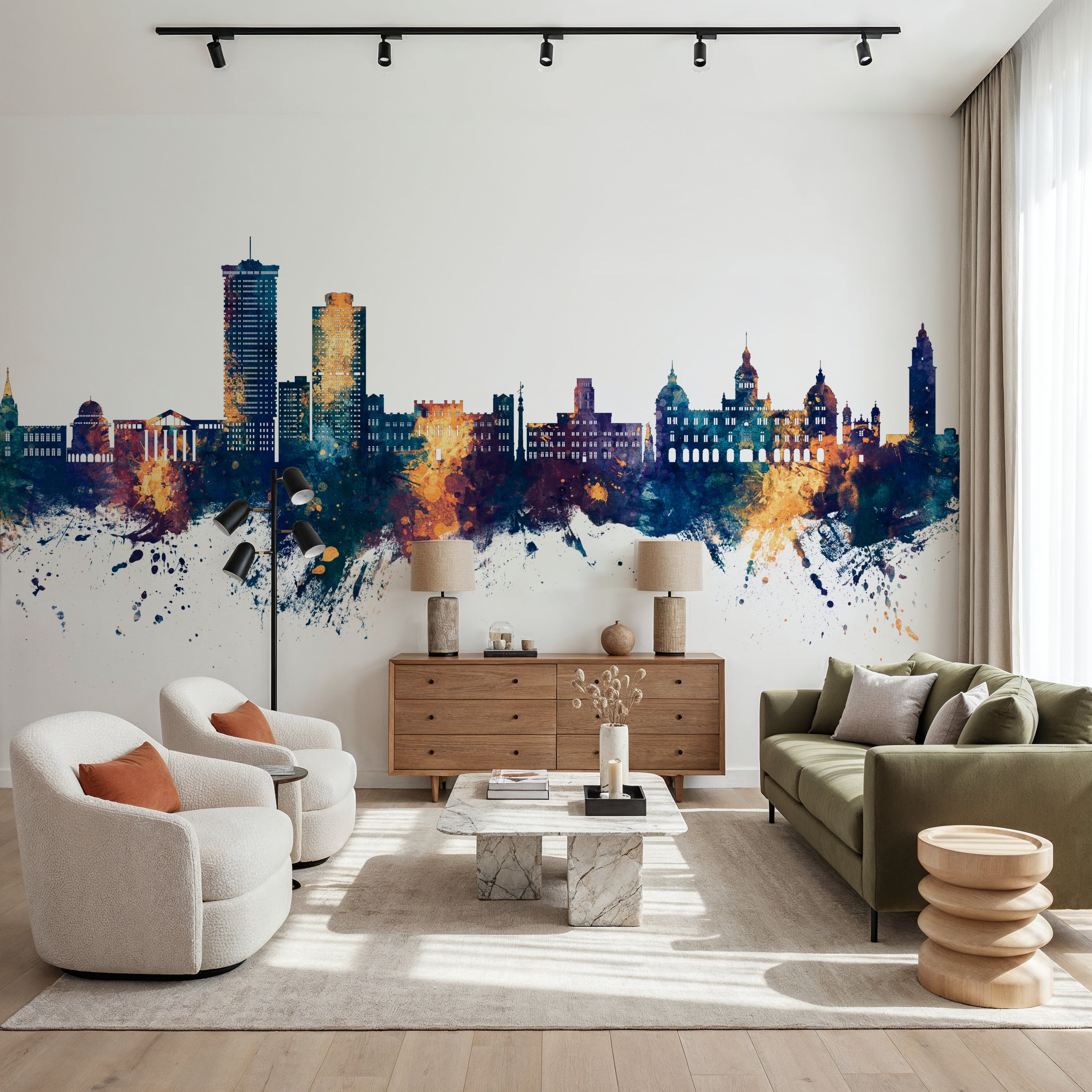 A Coruña Spain Skyline Blue & Bronze