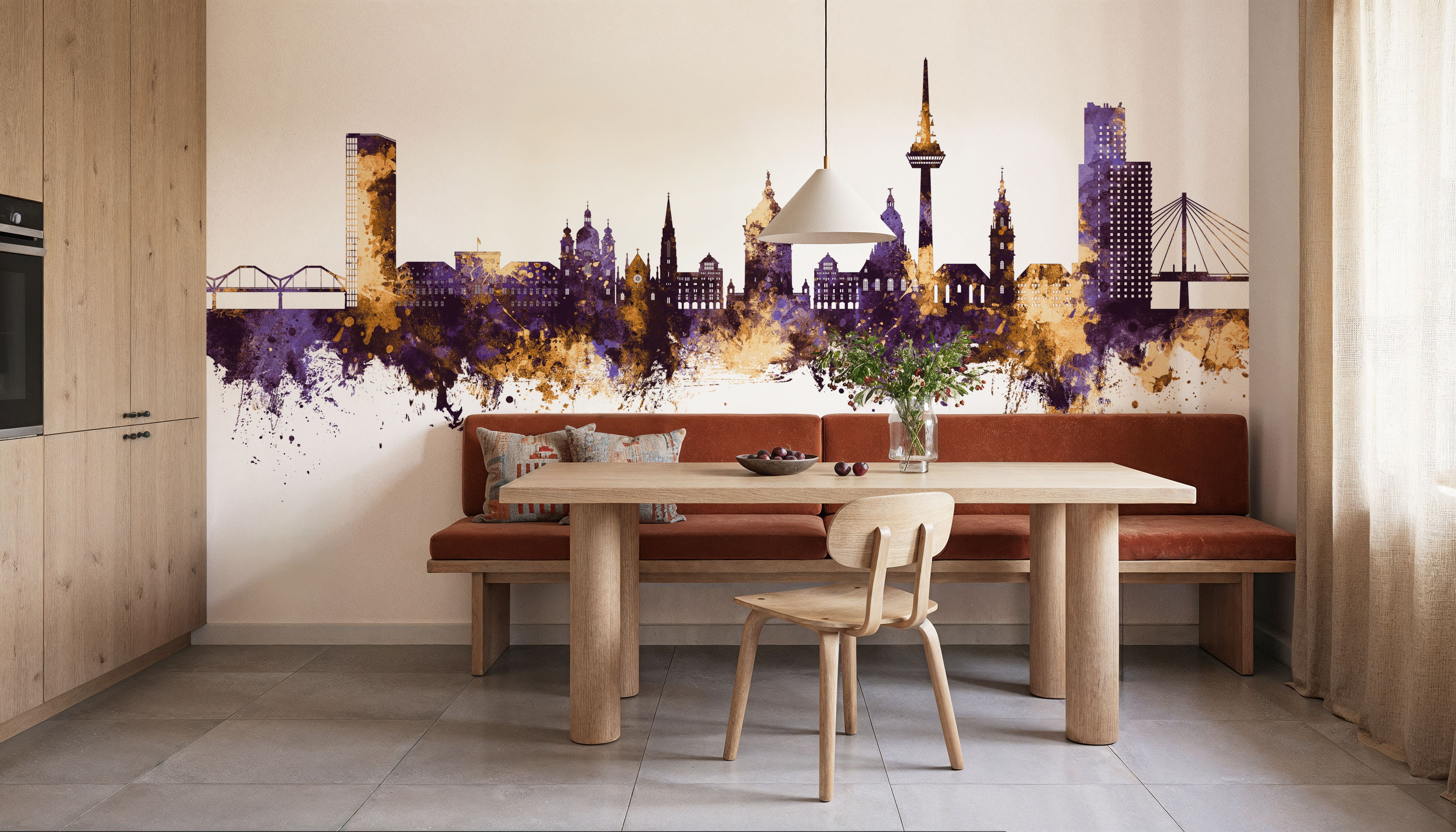 Mannheim Germany Skyline Purple & Gold