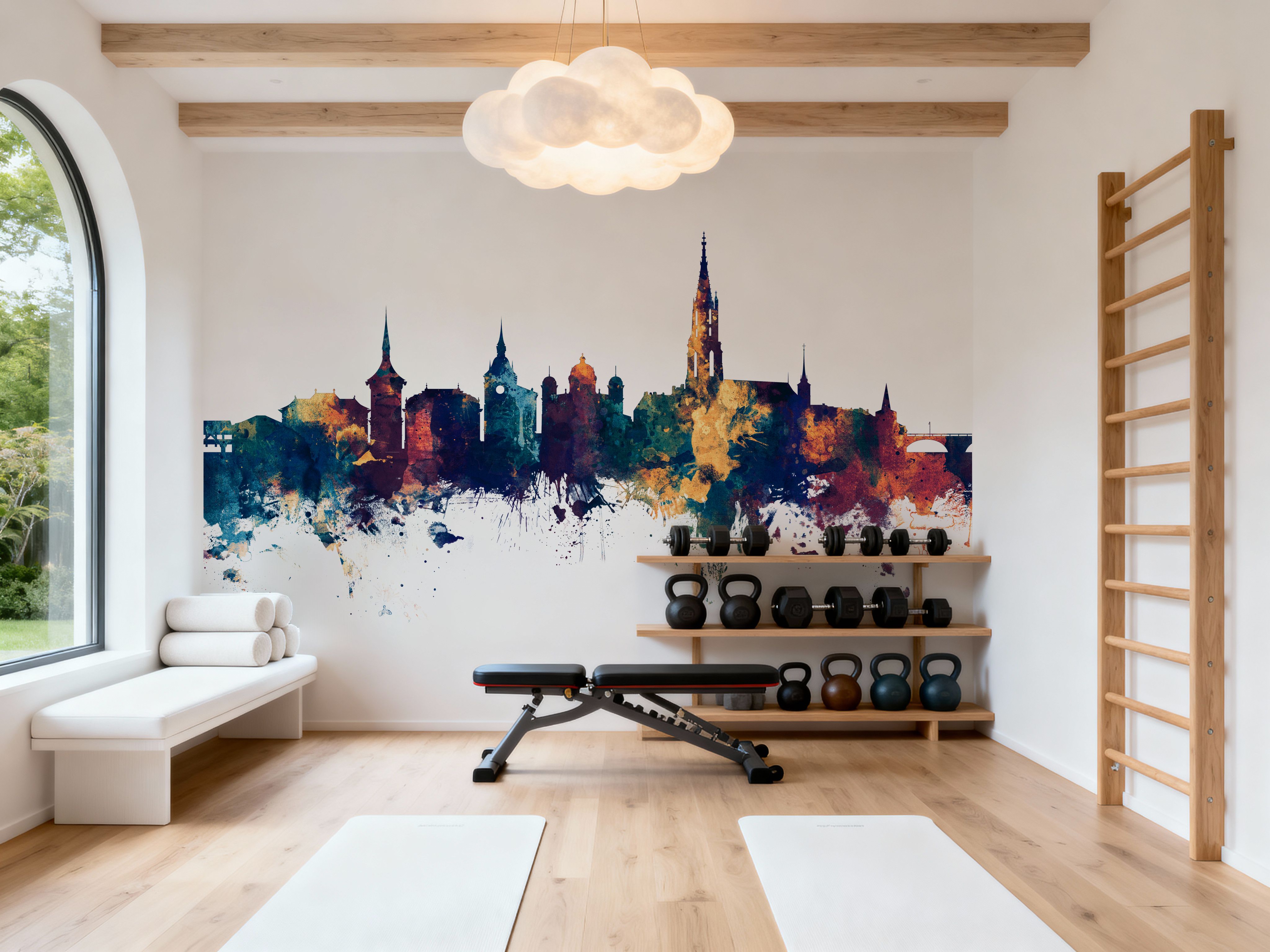 Bern Switzerland Skyline Blue & Bronze