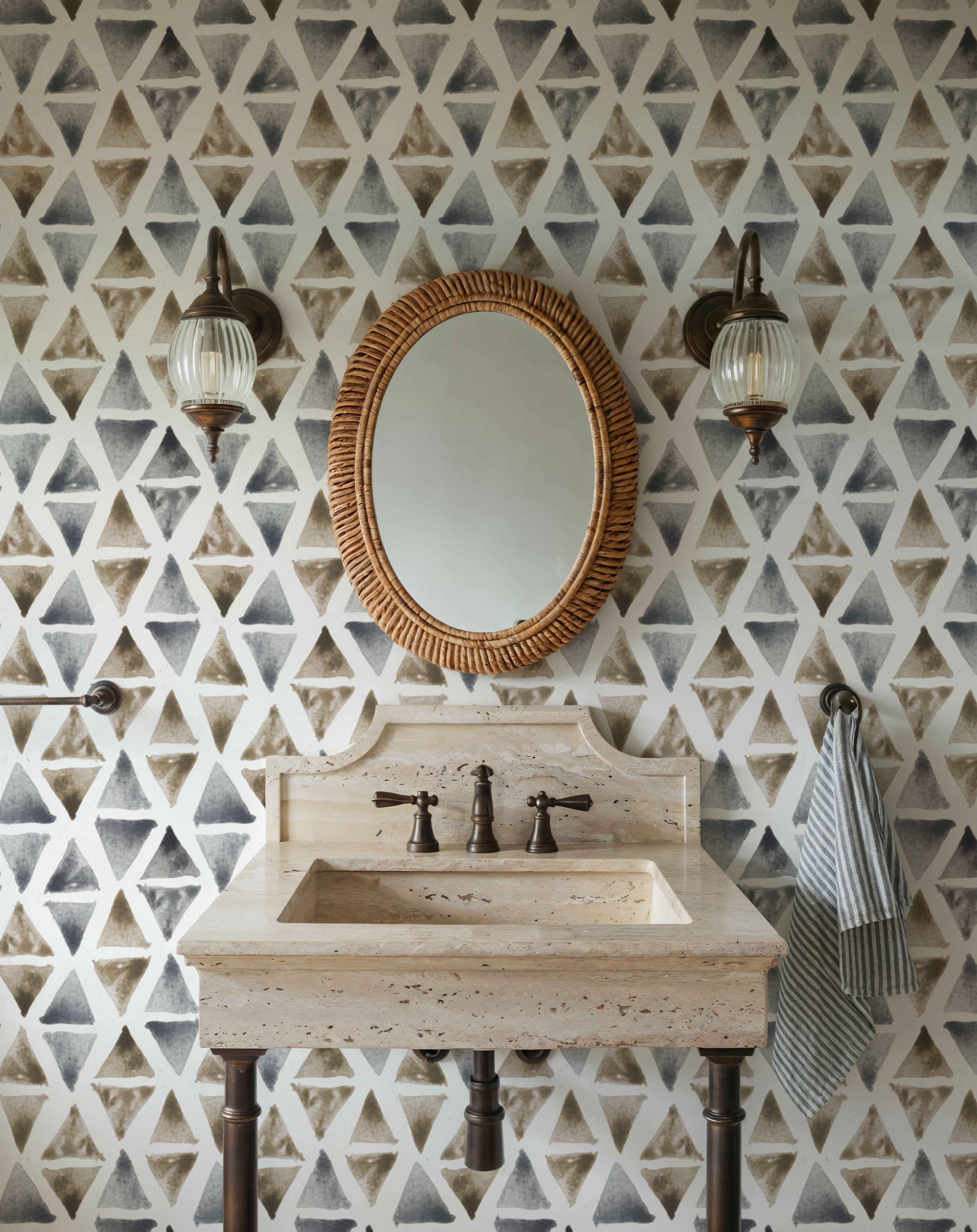 Triangular Meeting Gray and Brown, Wallpaper