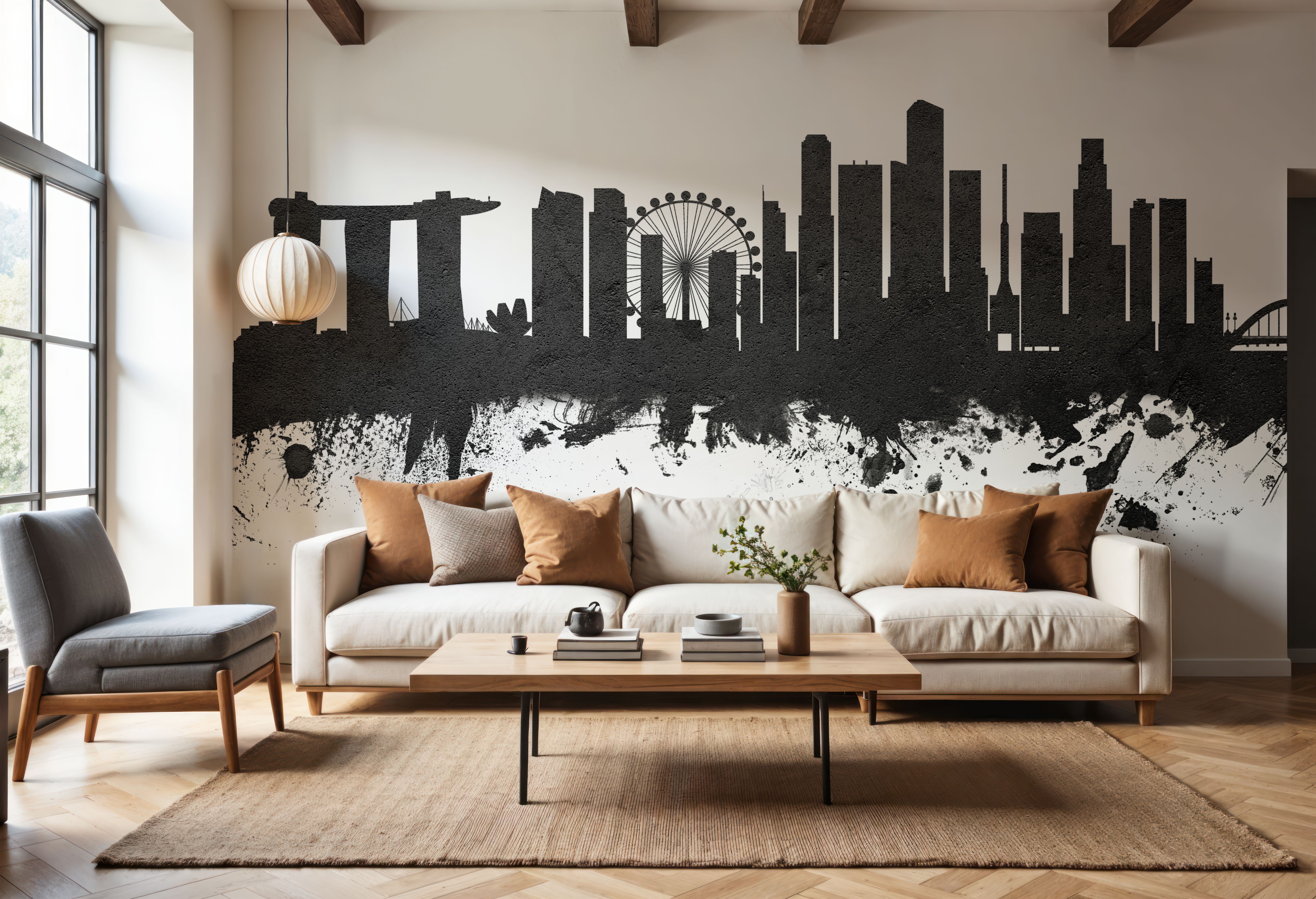 Singapore Skyline Black & White