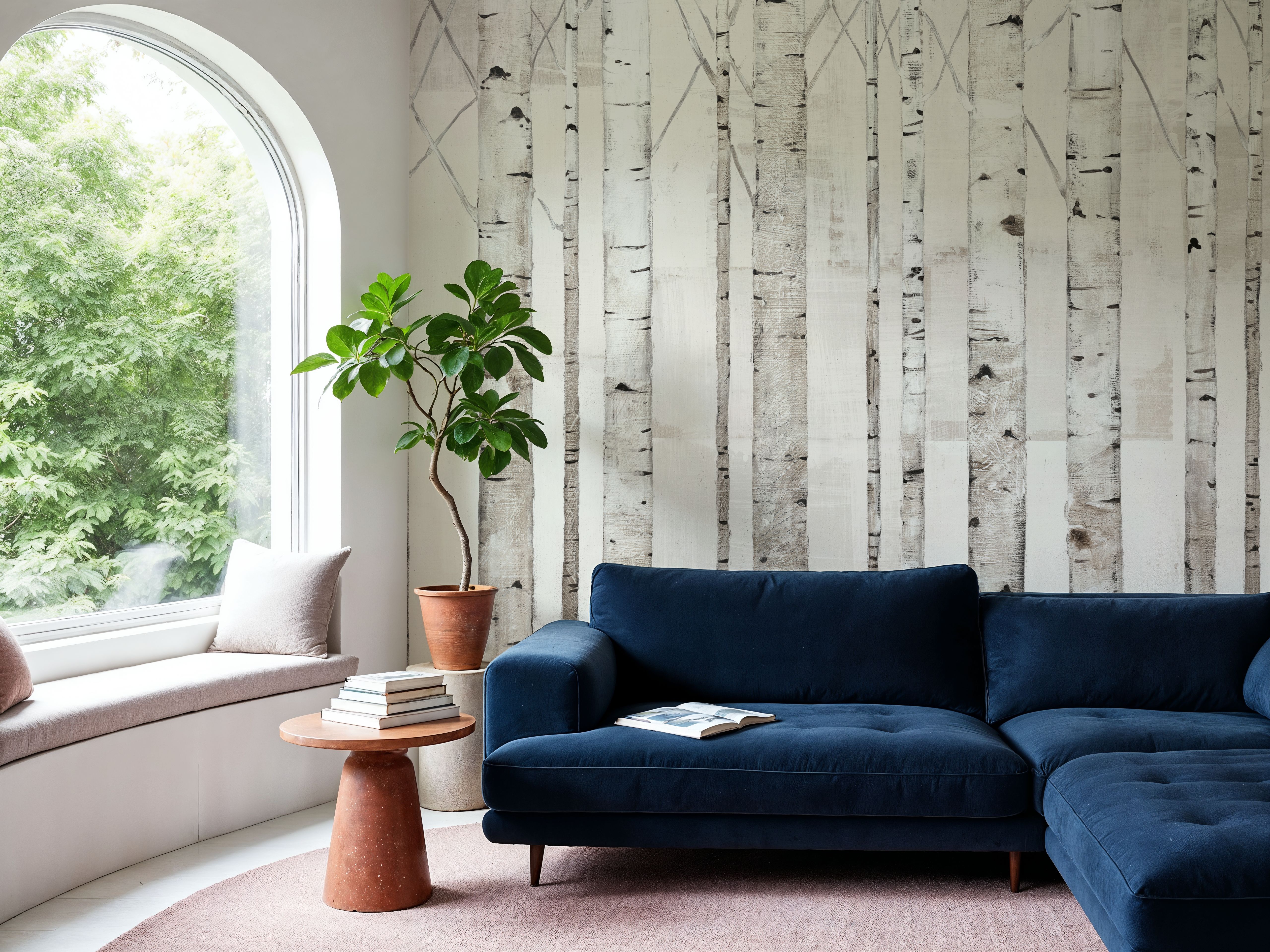 Birch Trees on White