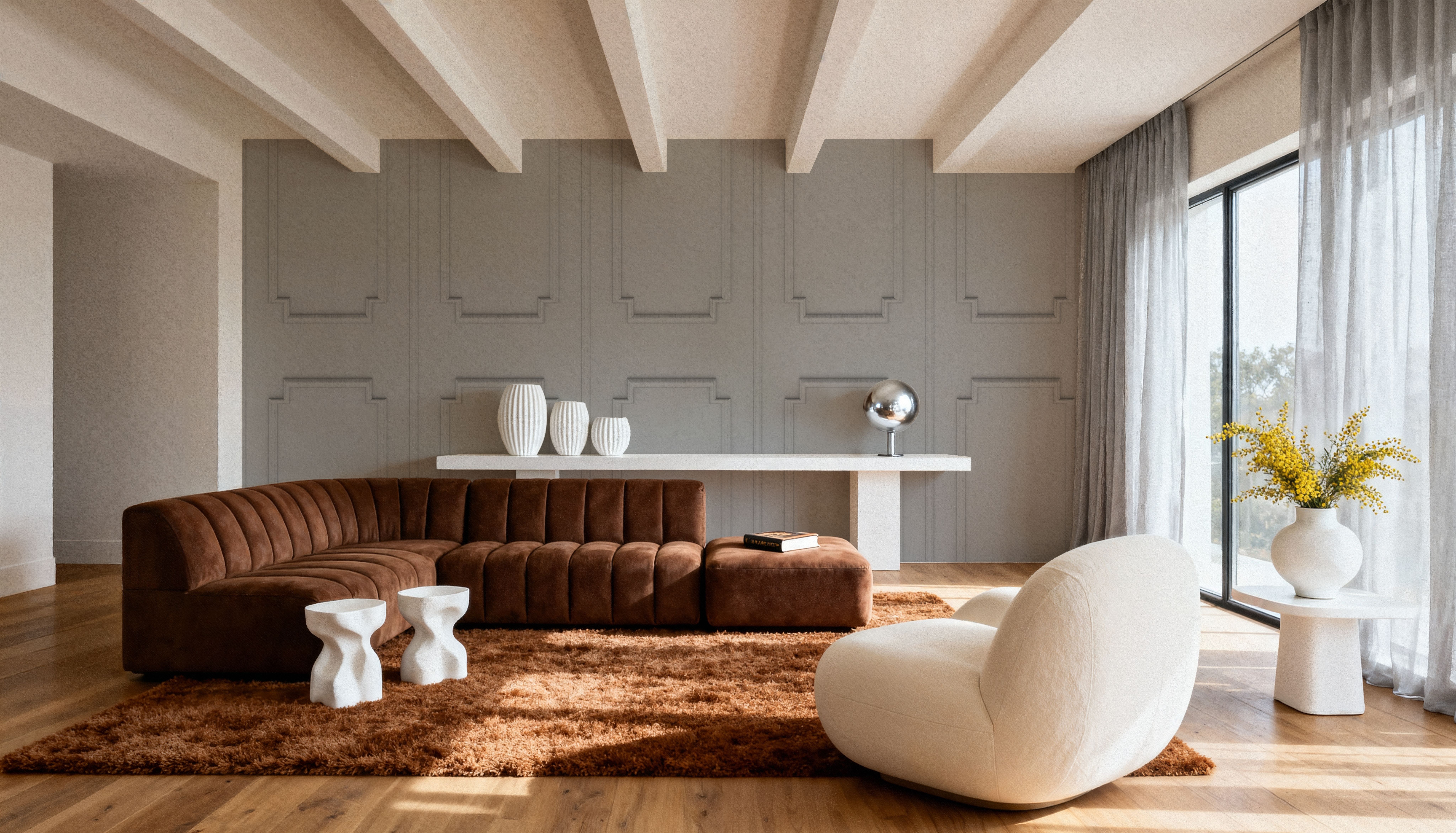 Faux Wall Panel Moulding, Light Gray