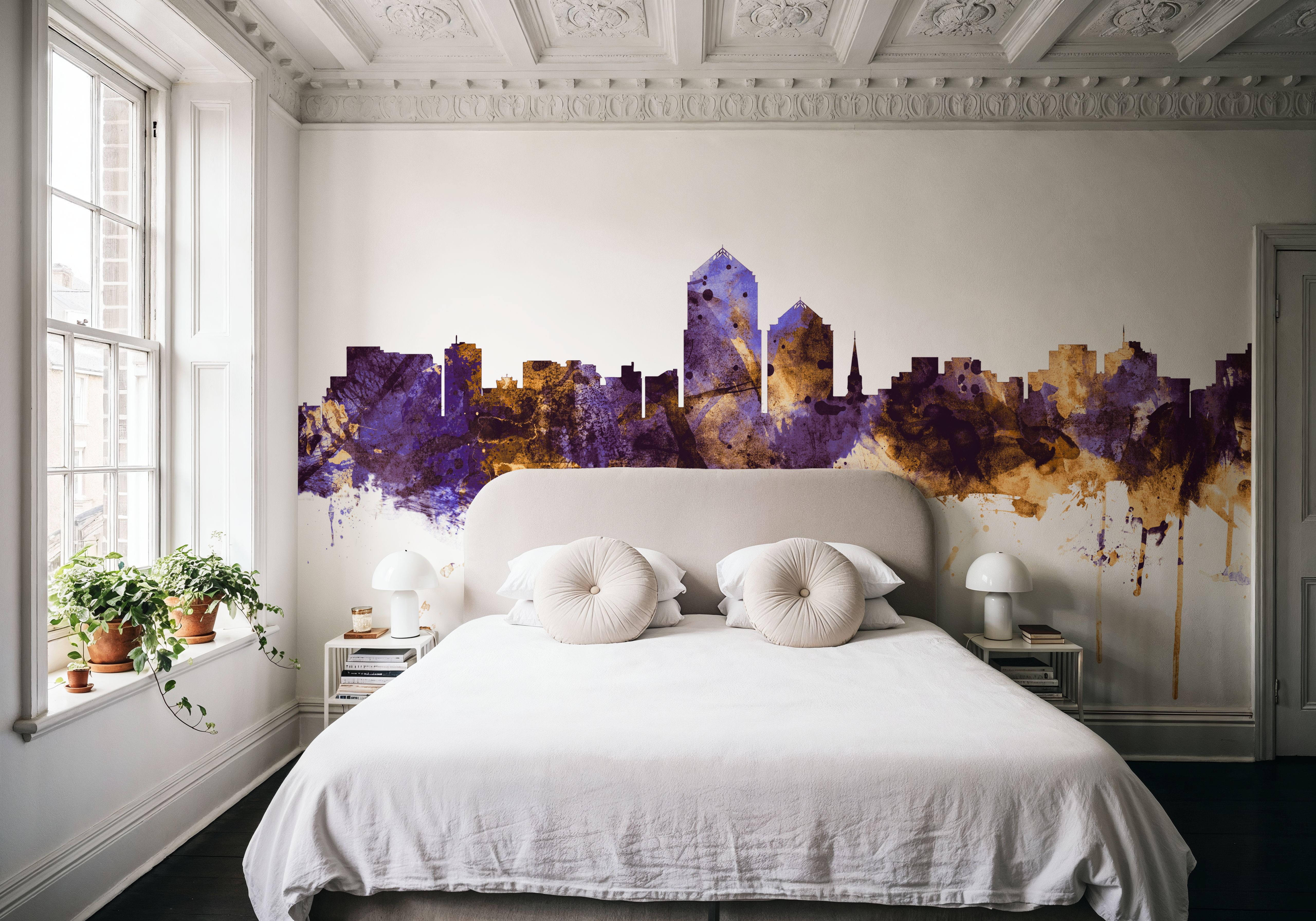 Albuquerque New Mexico Skyline Purple & Gold