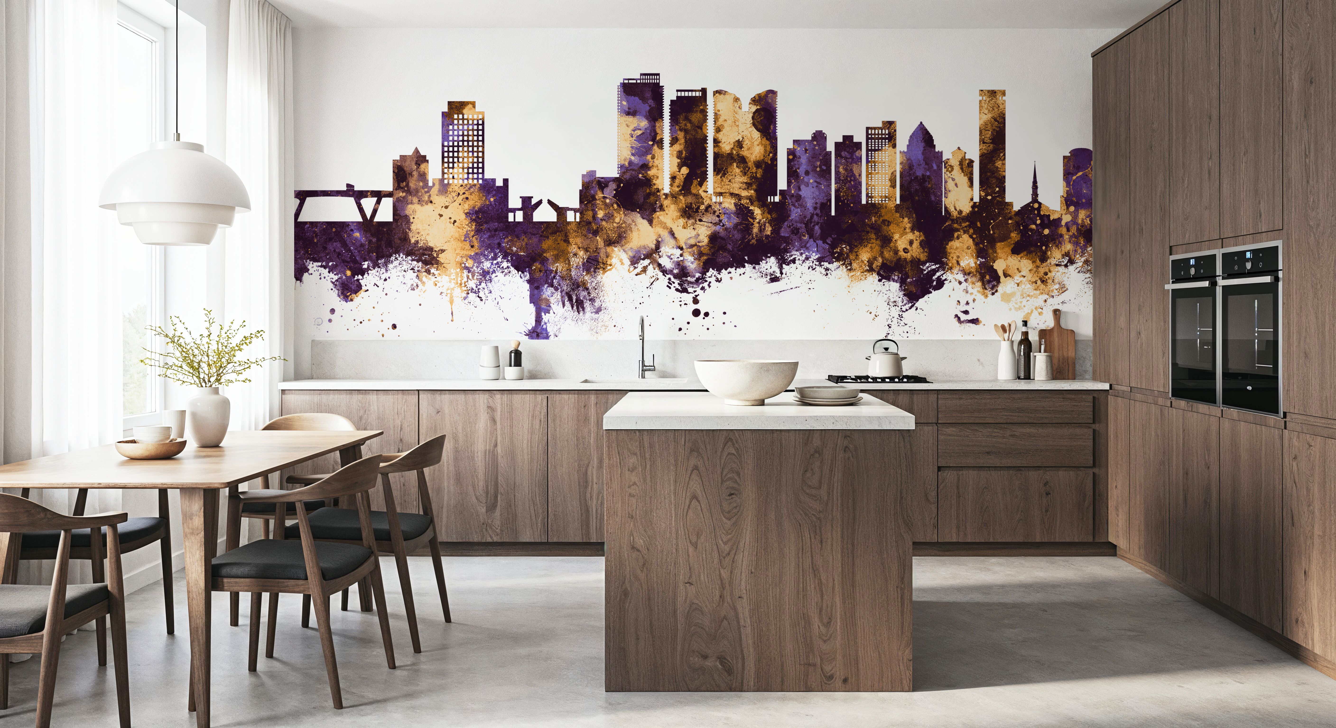 Fort Lauderdale Florida Skyline Purple & Gold