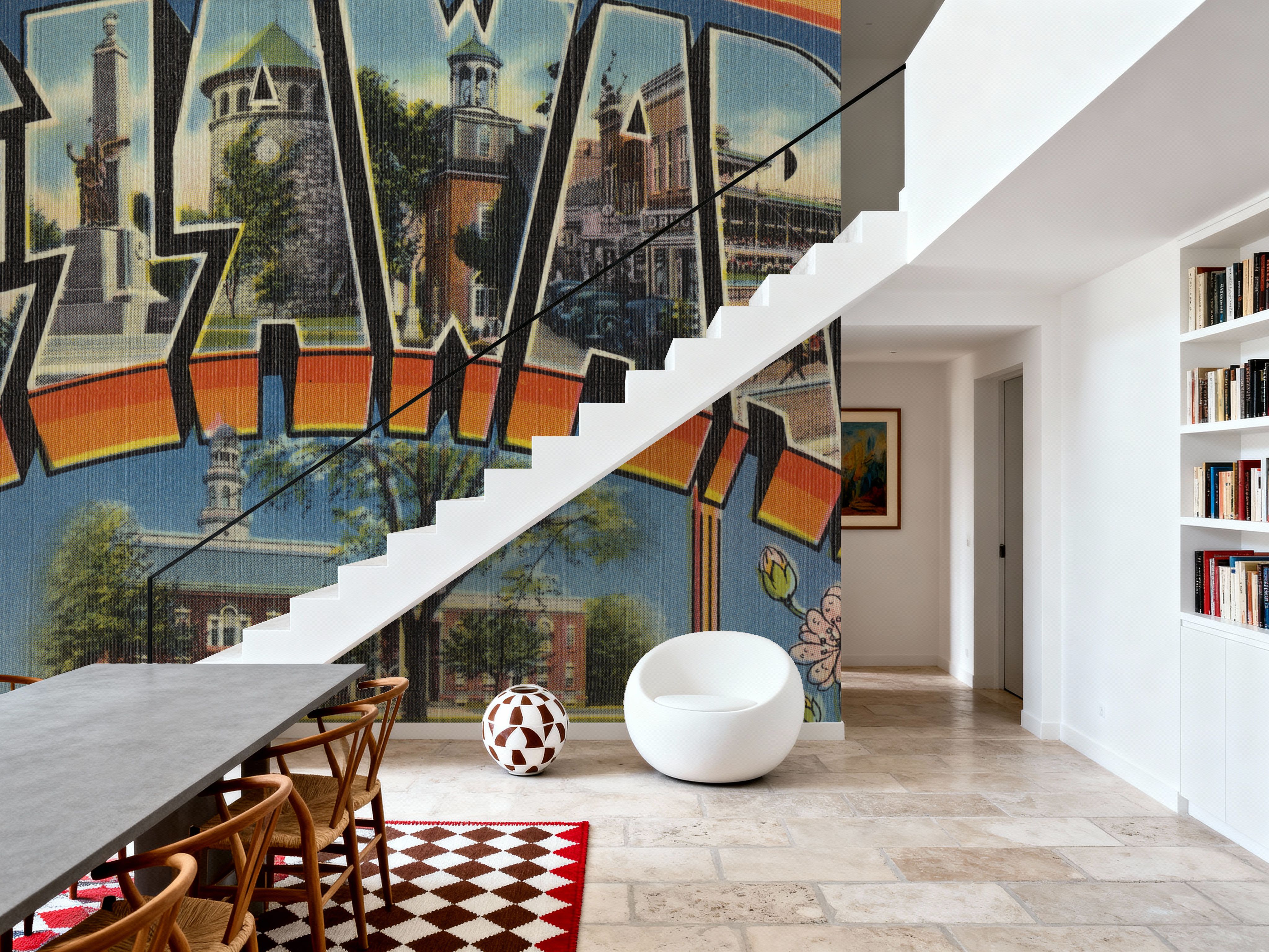 Greetings from Delaware - Screenprint Postcard, Wallpaper