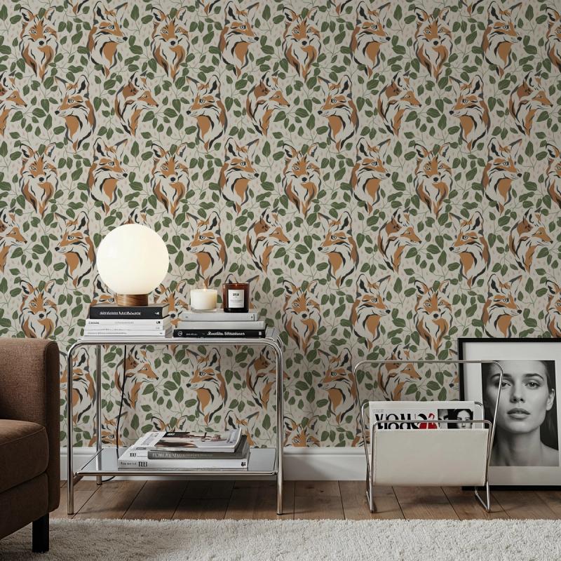 Mr. Fox wallpaper 100% PVC-free and non-toxic