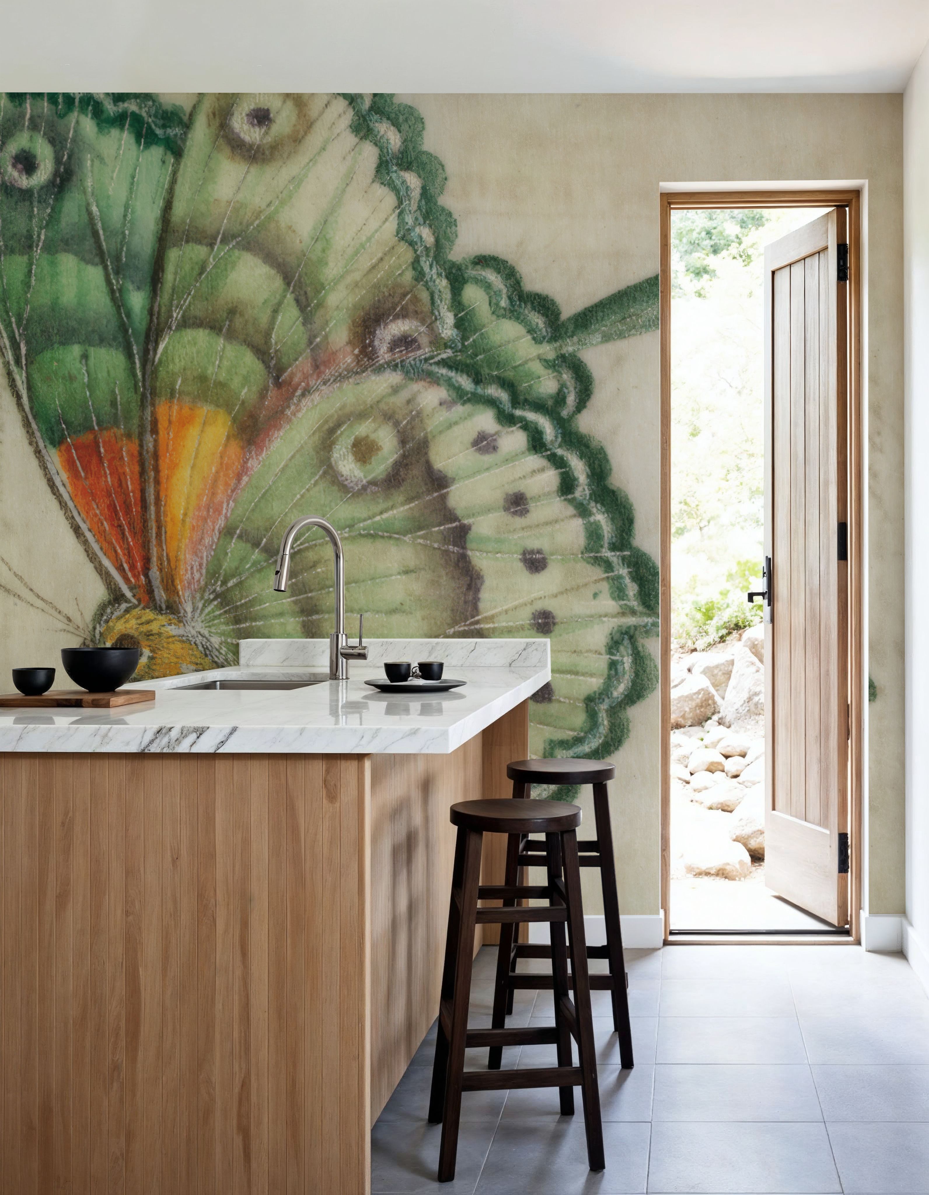 Vintage Aqua Butterfly