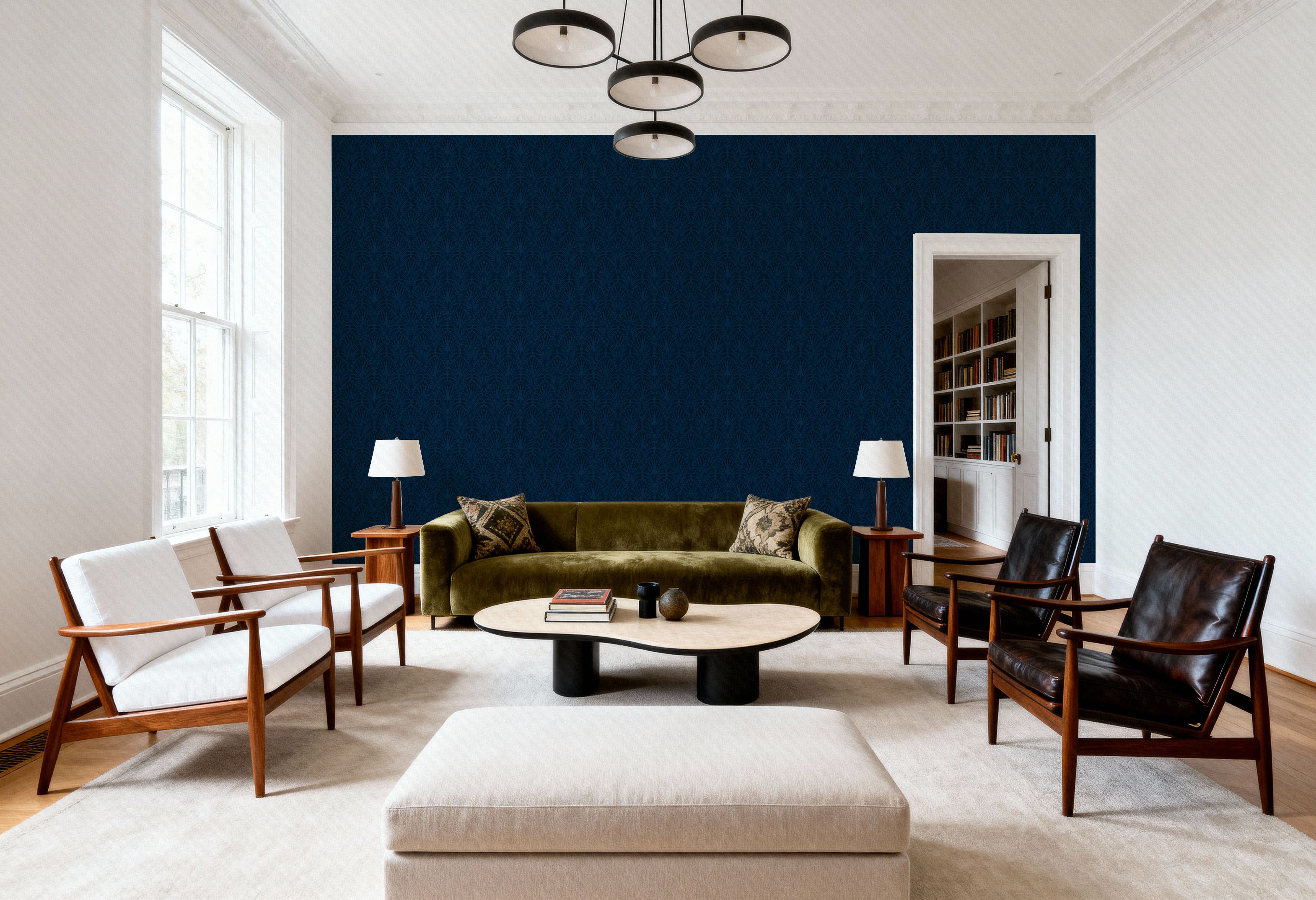Brushstroke Fan Scallop, Midnight