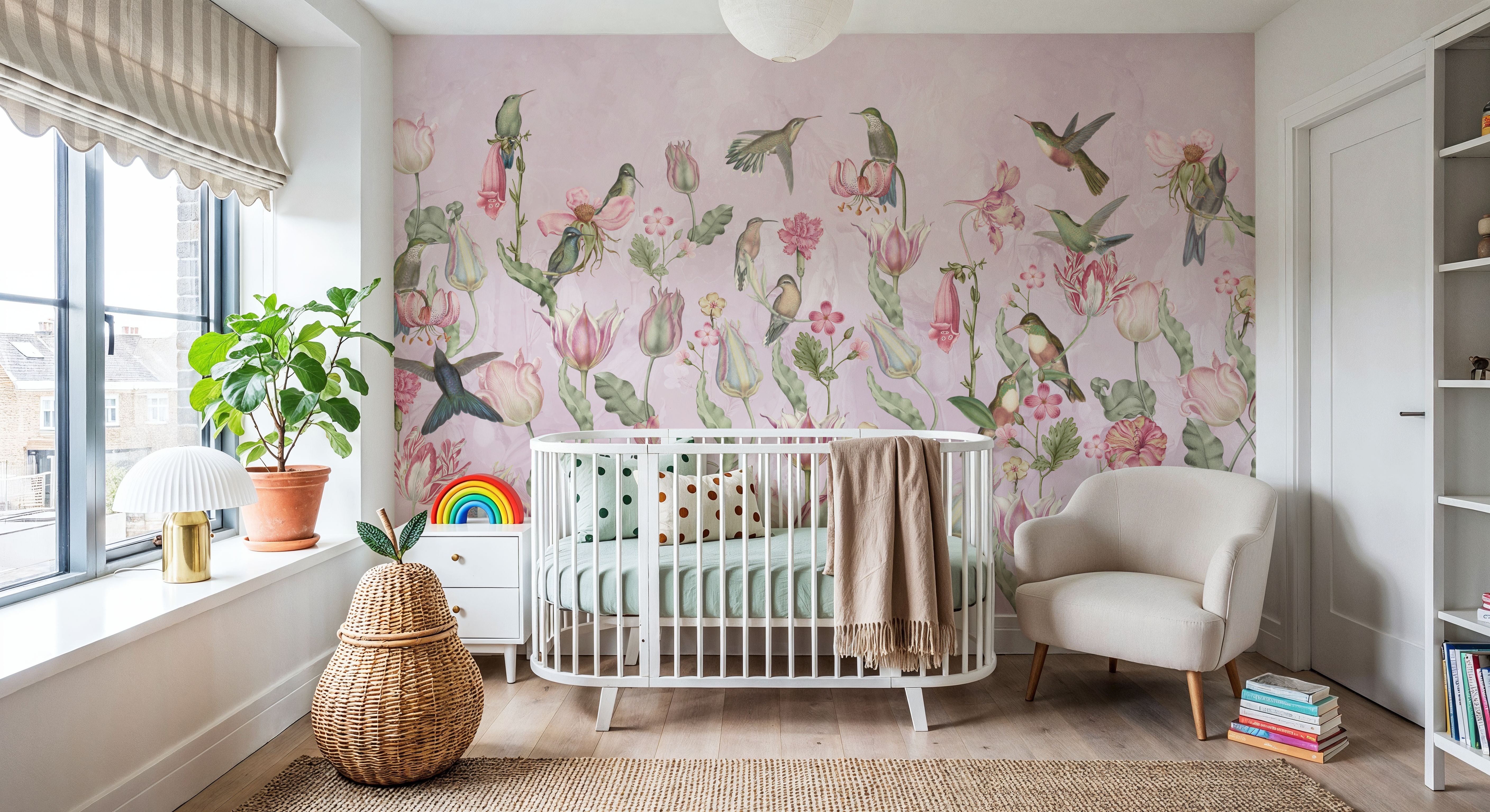 Tulips & Birds, Soft Pink