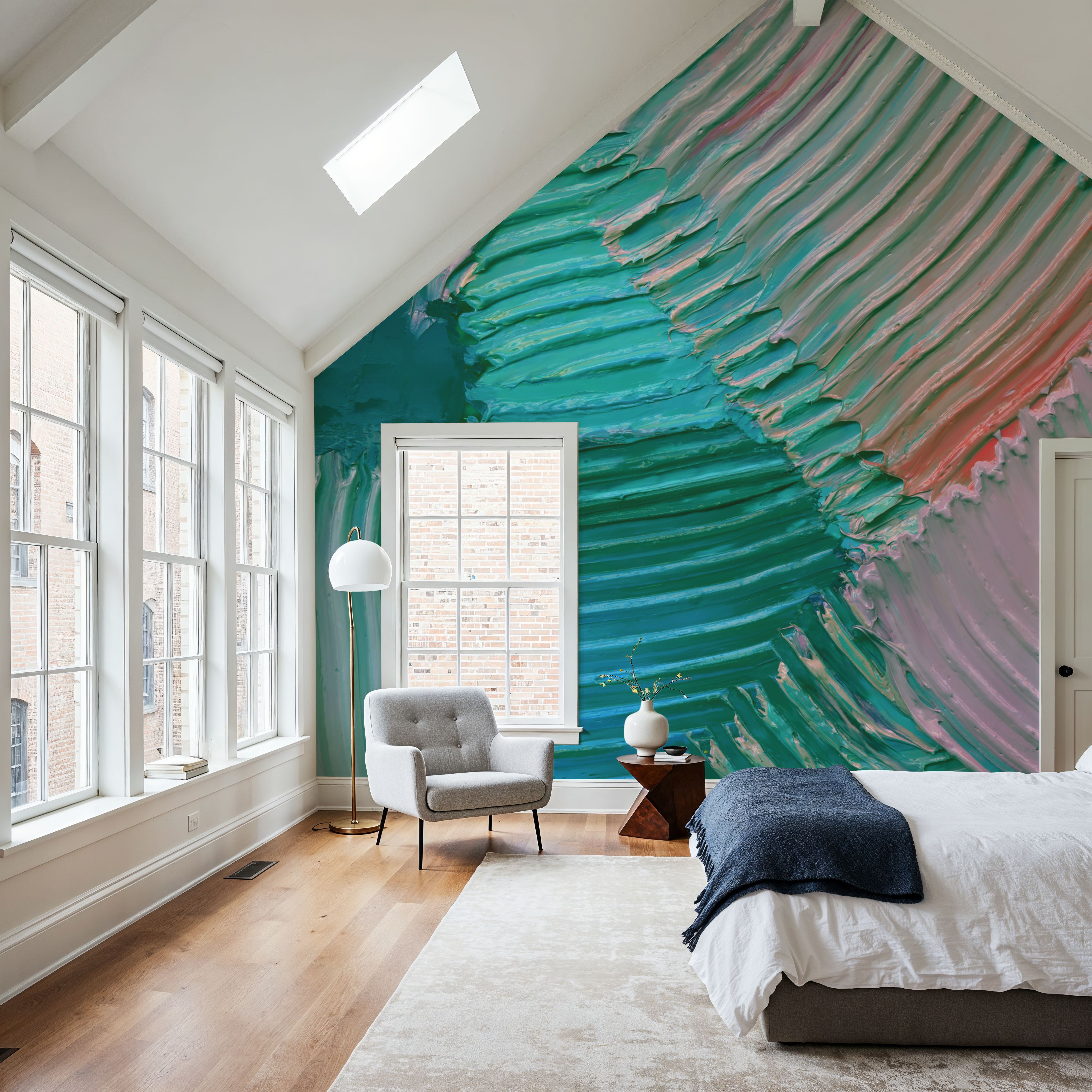 Close-Up Stroke Painting, Mint Green