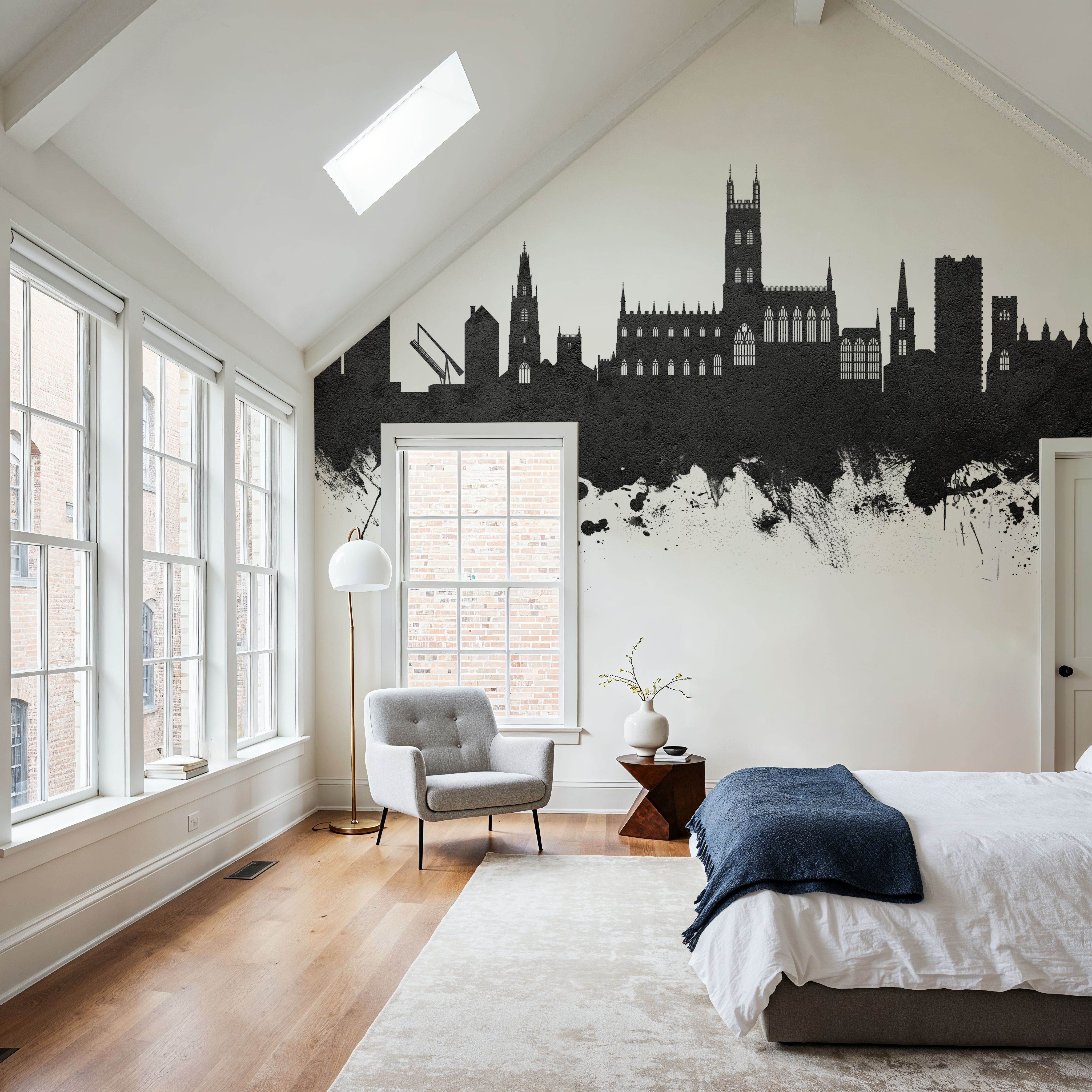 Gloucester England Skyline Black & White