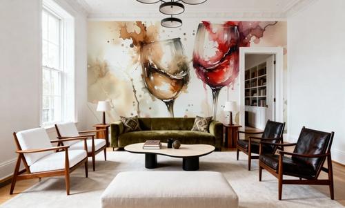 A Toast in Abstract Watercolor Elegance