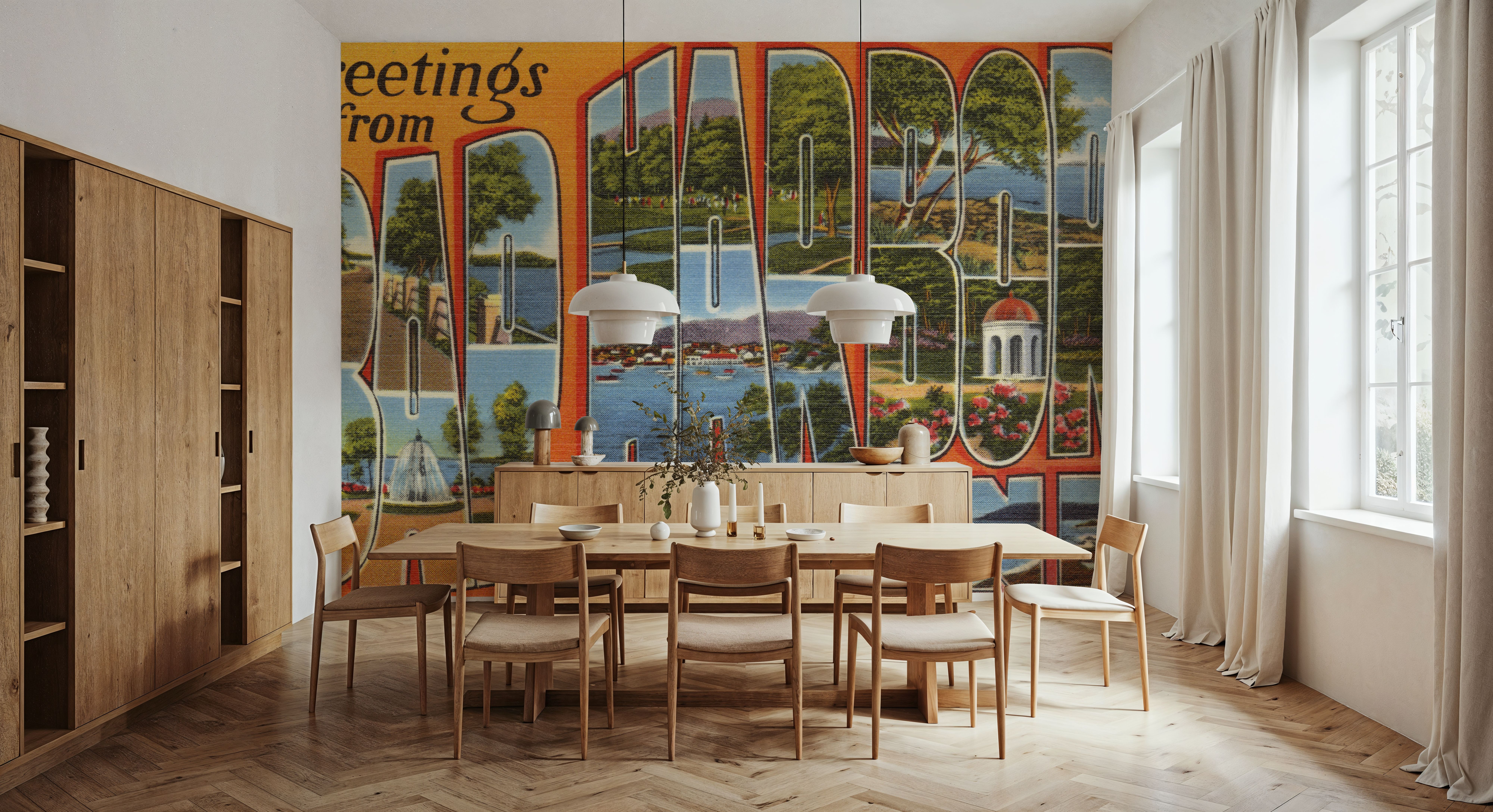 Greetings from Bar Harbor - Screenprint Postcard