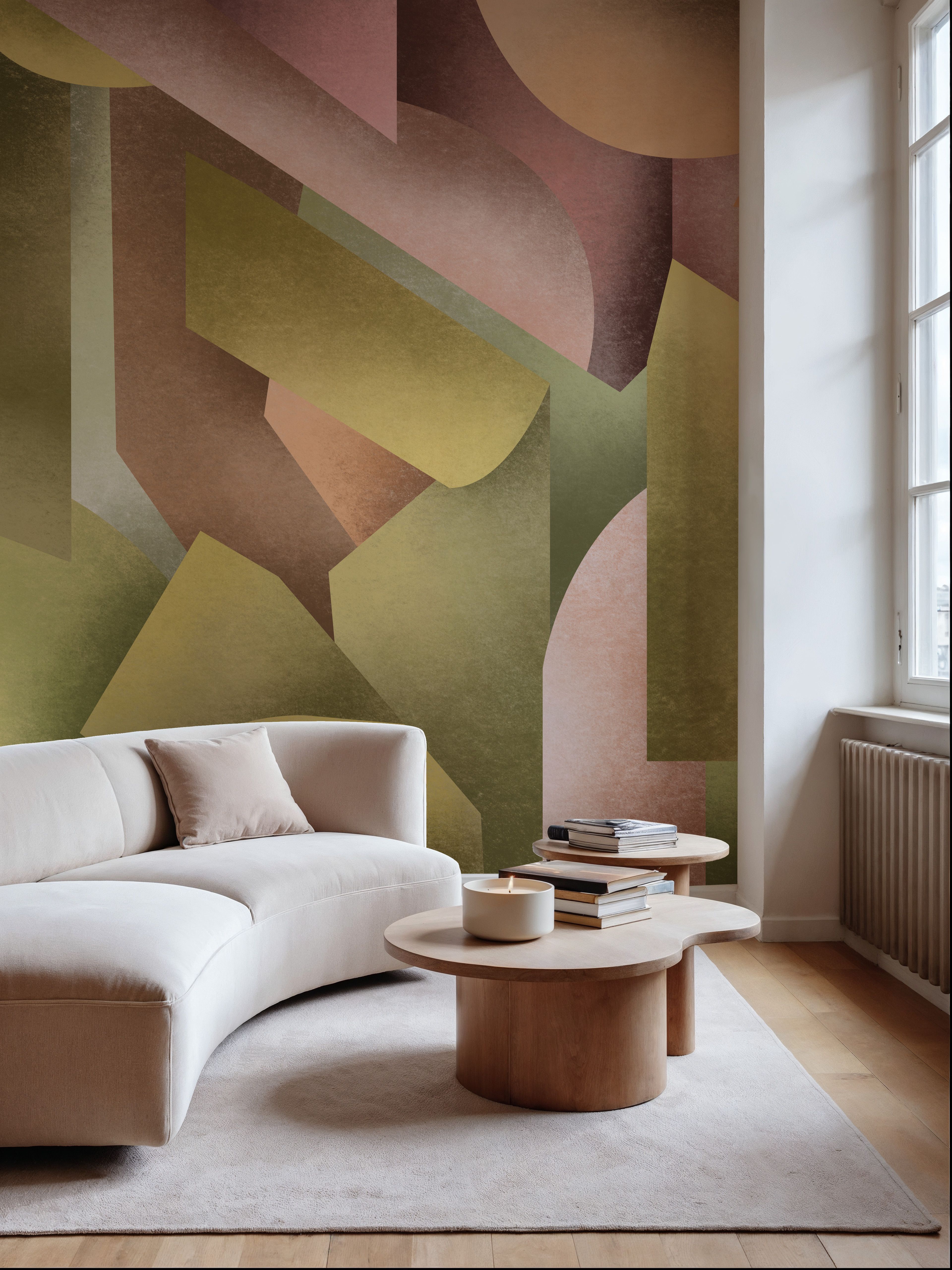 Chalky Geometrica, Spring Green & Rose