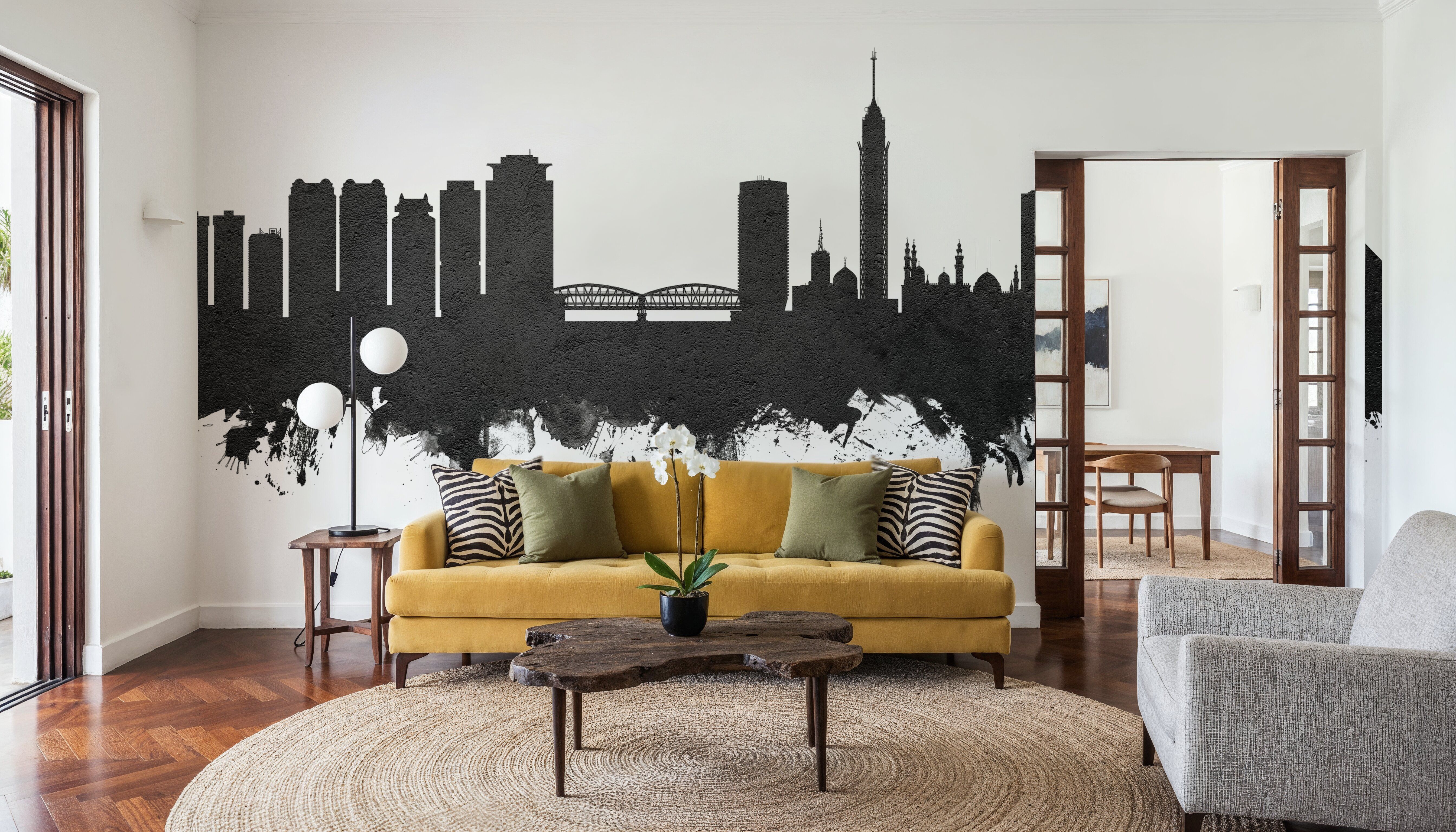 Cairo Egypt Skyline Black & White