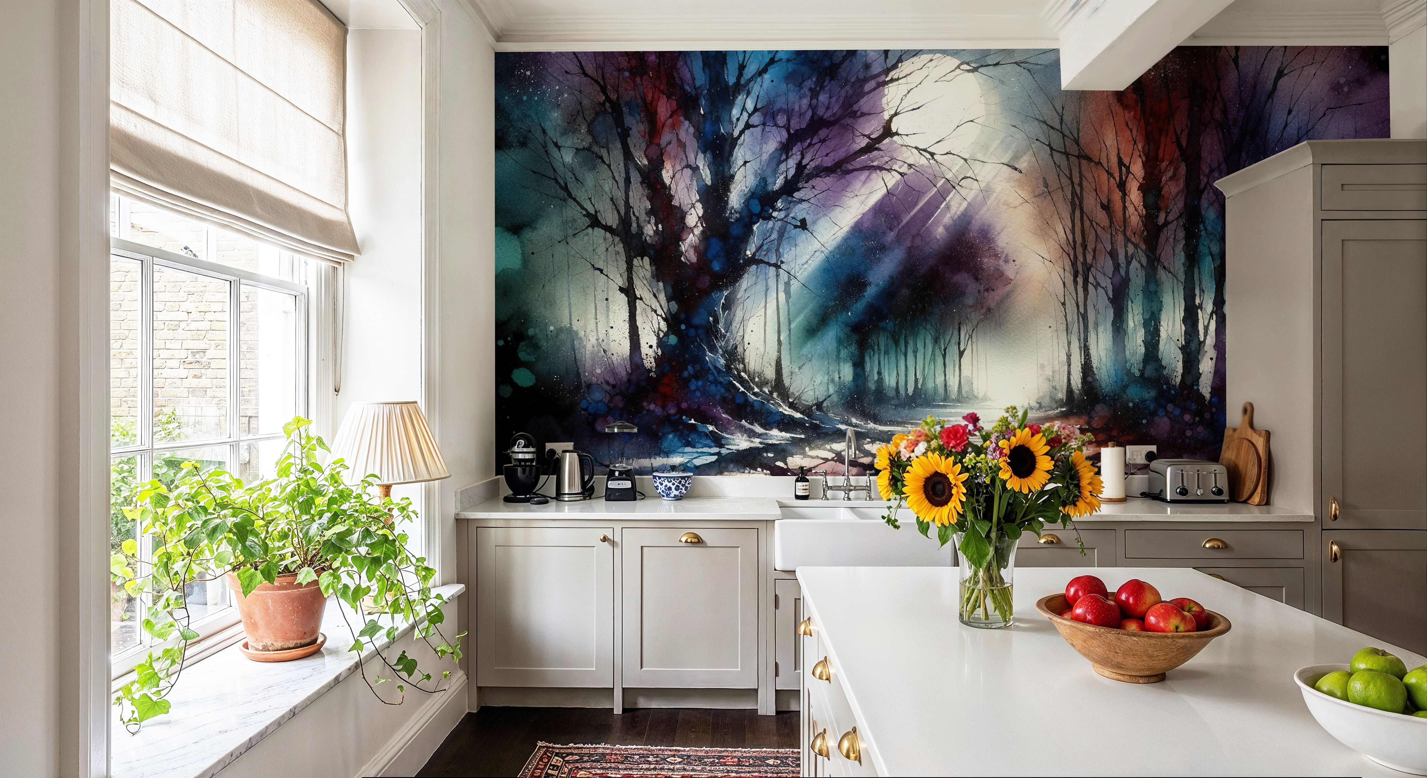 Mystical Moonlit Forest Scene