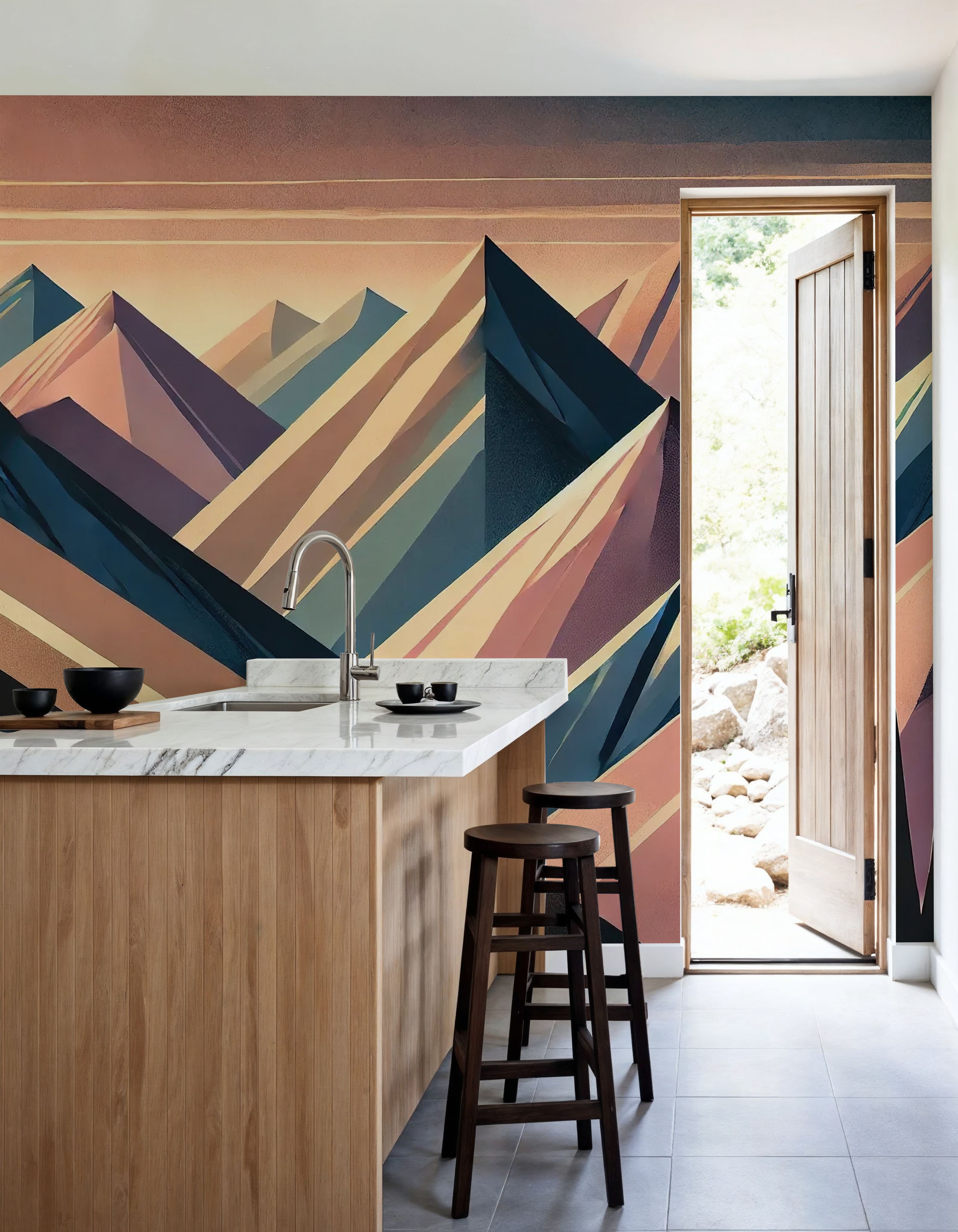 Serenity Mountain Vista in Art Deco