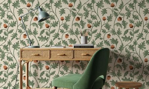 Oak & Acorns, White
