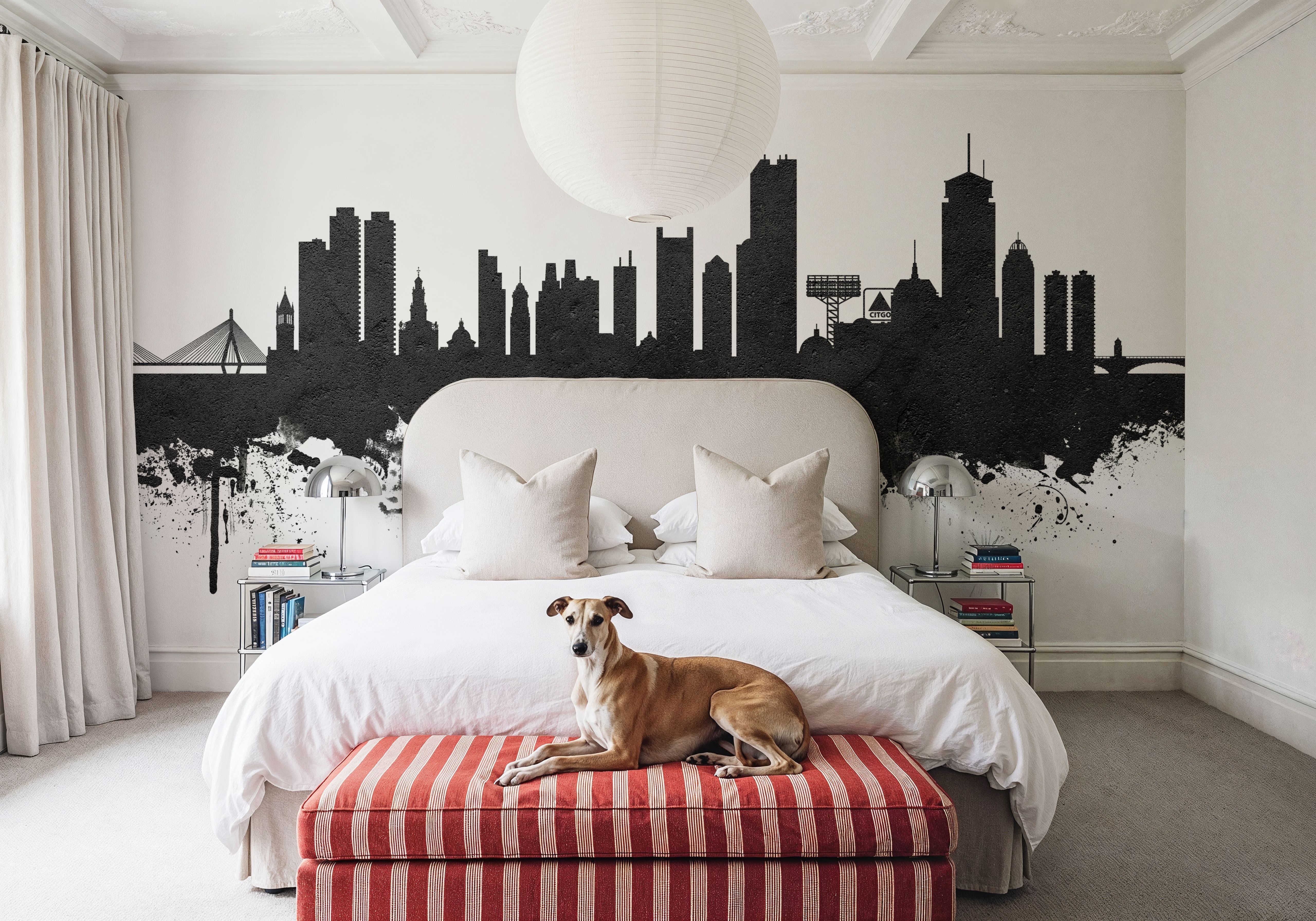 Boston Massachusettes Skyline Black & White