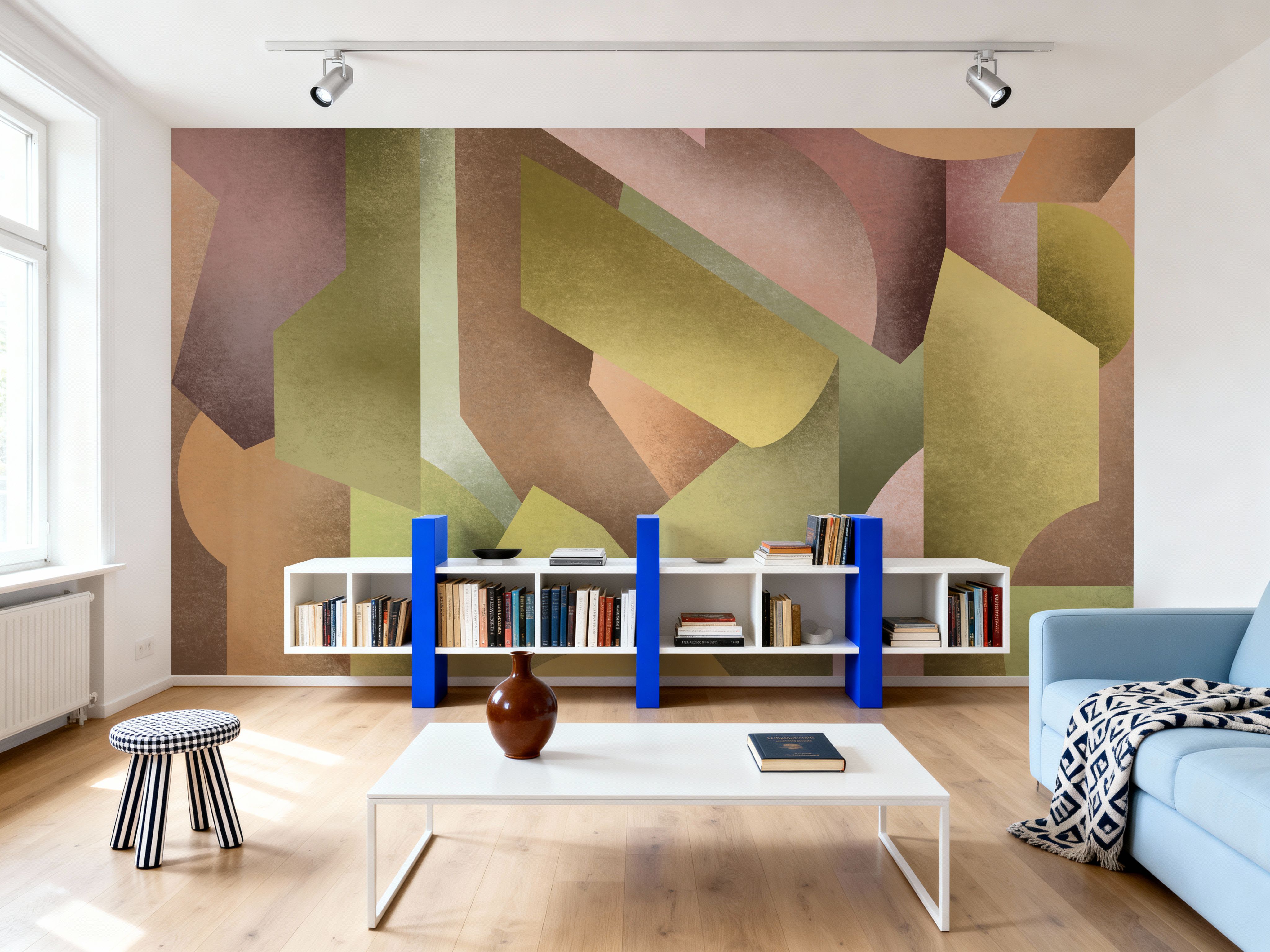 Chalky Geometrica, Spring Green & Rose