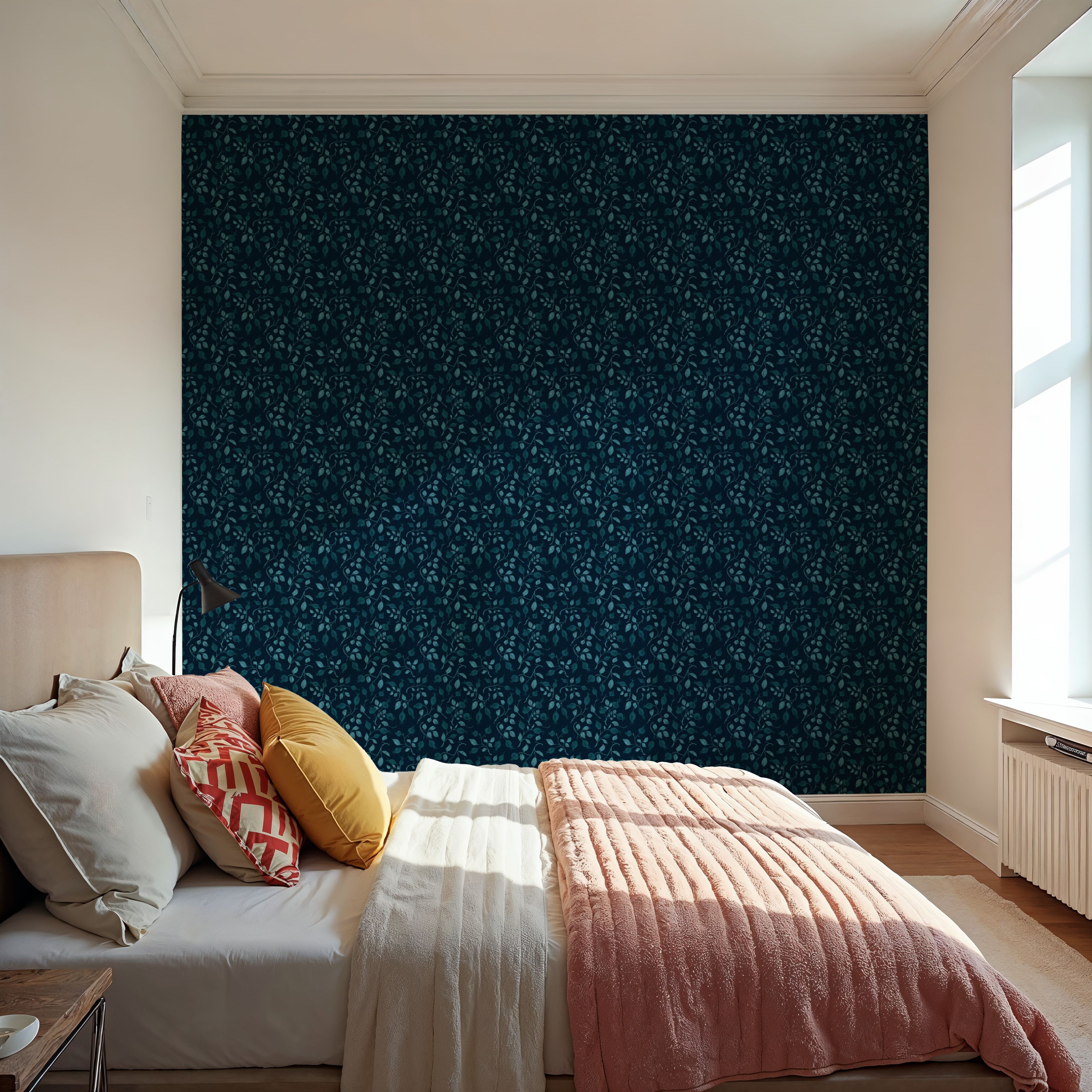 Rosehips, Teal on Midnight
