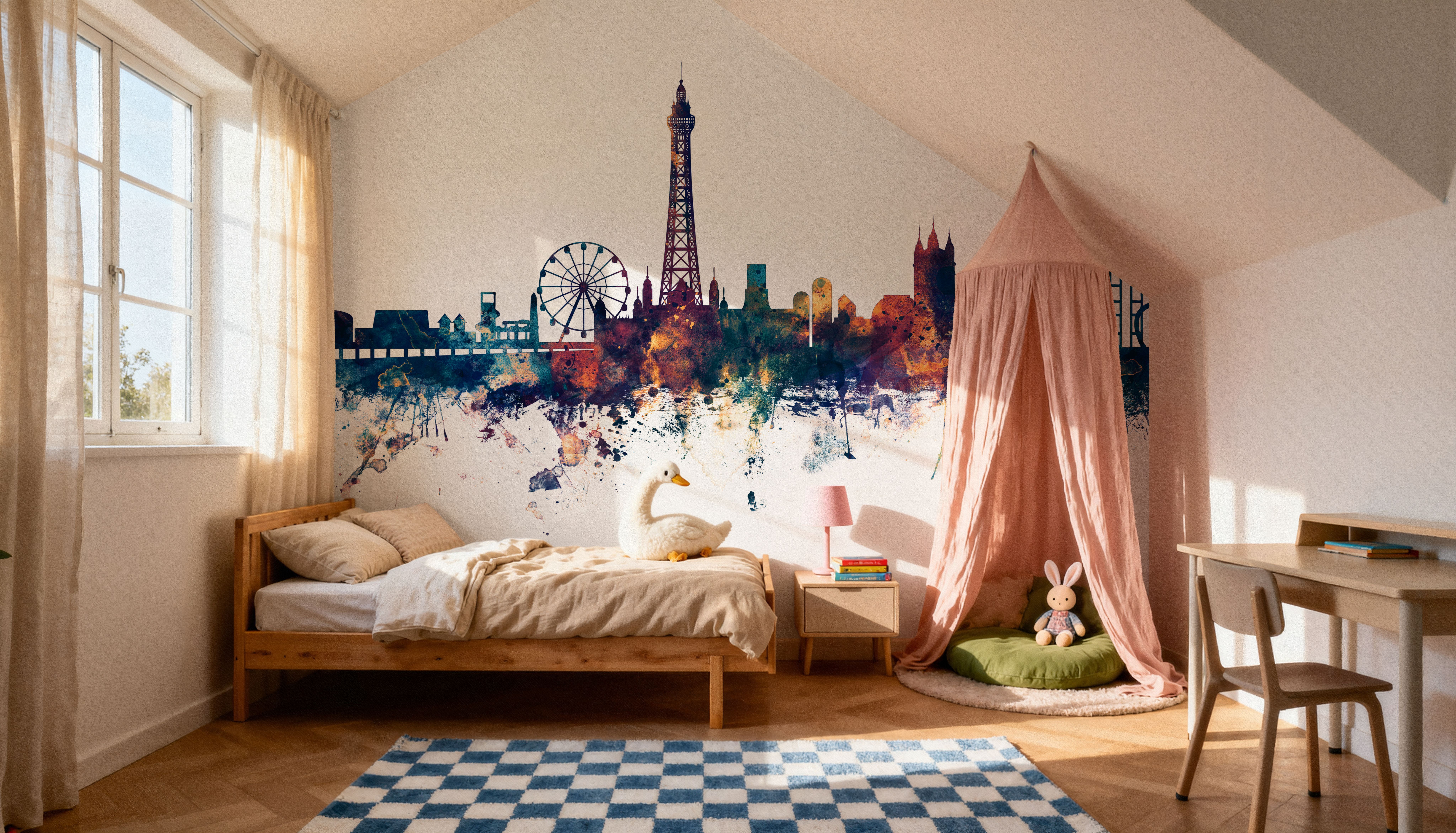 Blackpool England Skyline Blue & Bronze