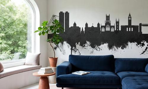 Kingston upon Hull England Skyline Black & White