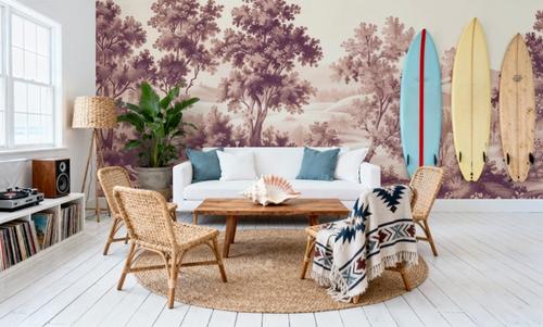 Pastoral Toile, Burgundy