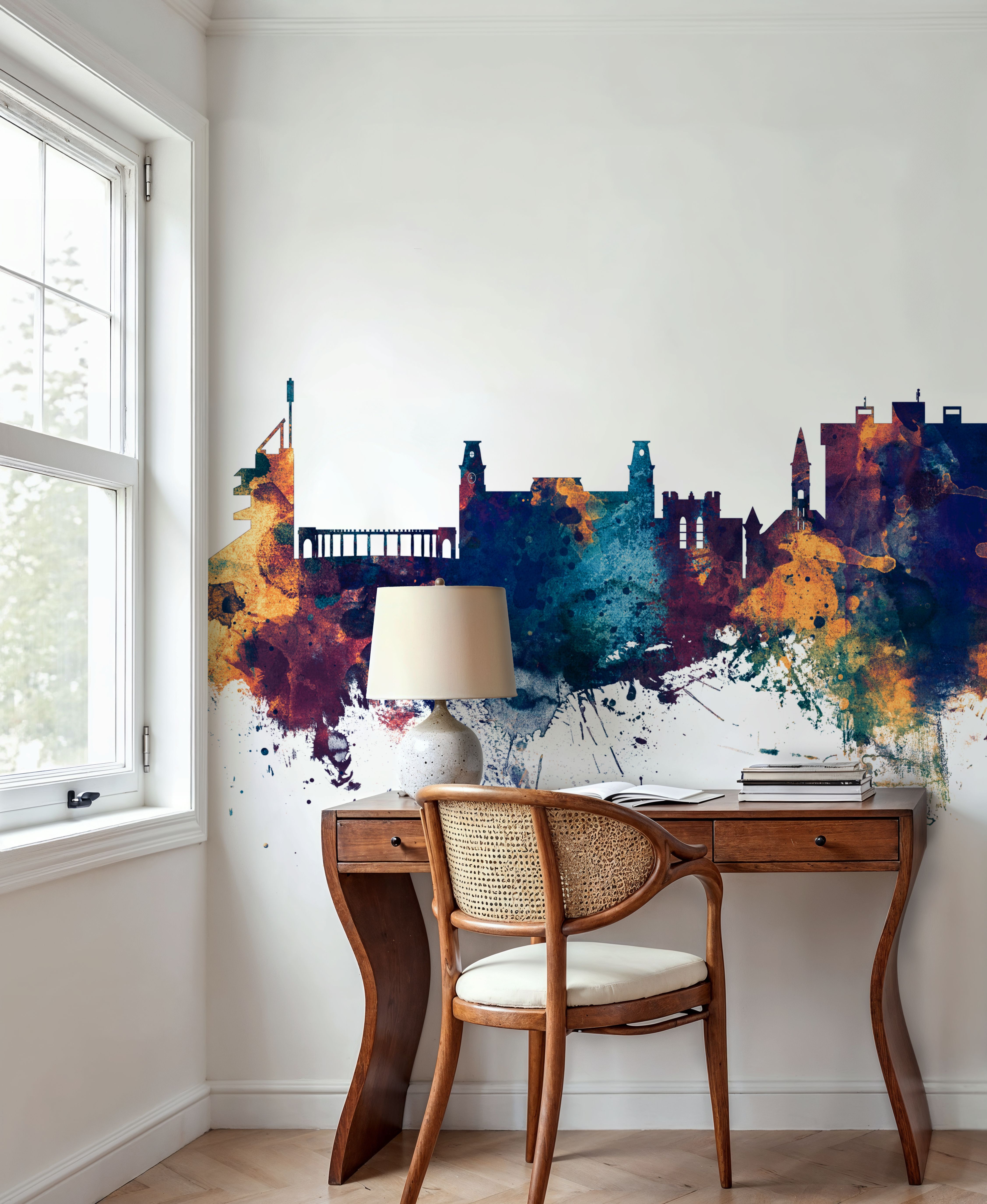 Fayetteville Arkansas Skyline Blue & Bronze