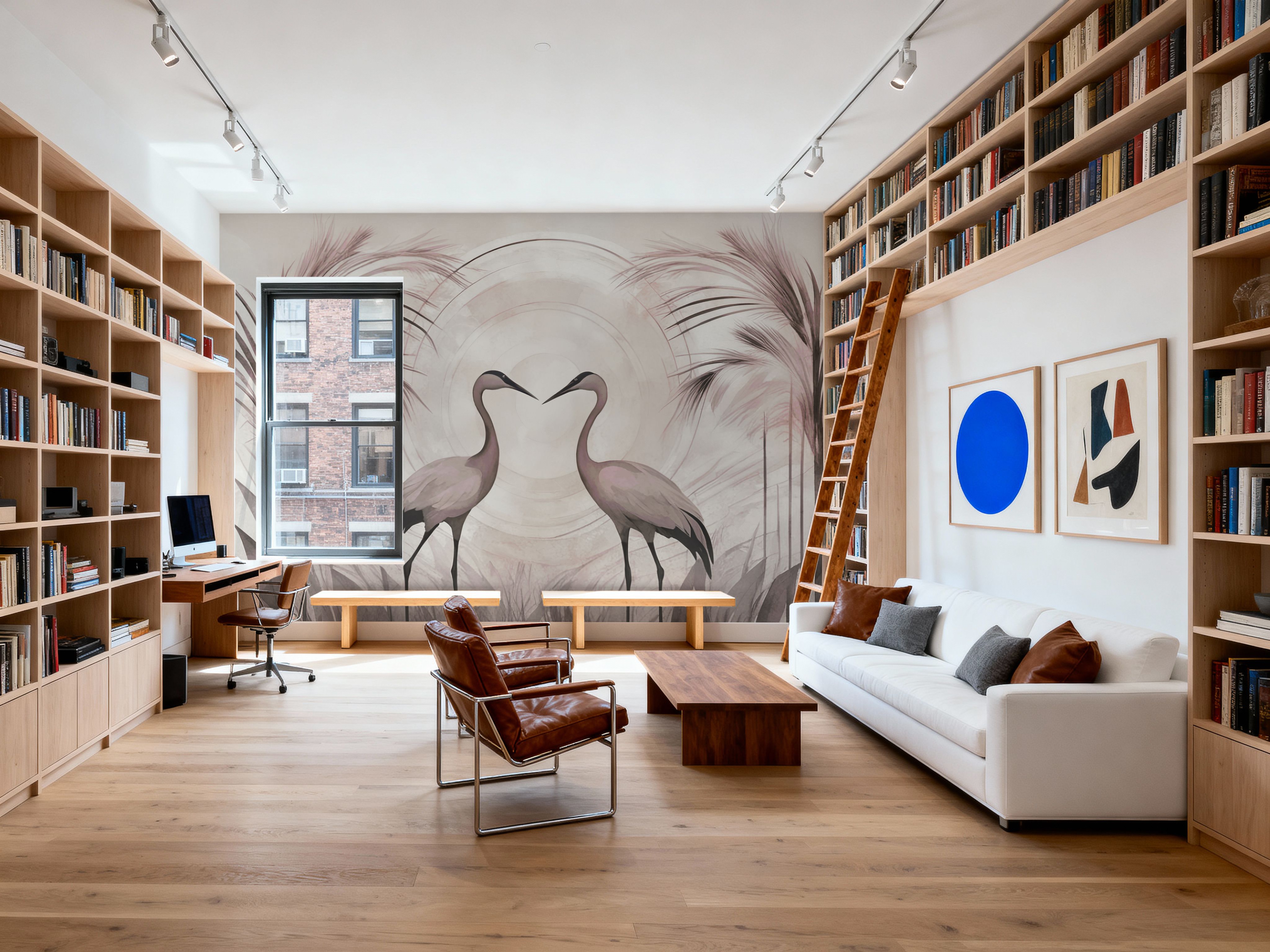 Cranes at Sunset Smoke