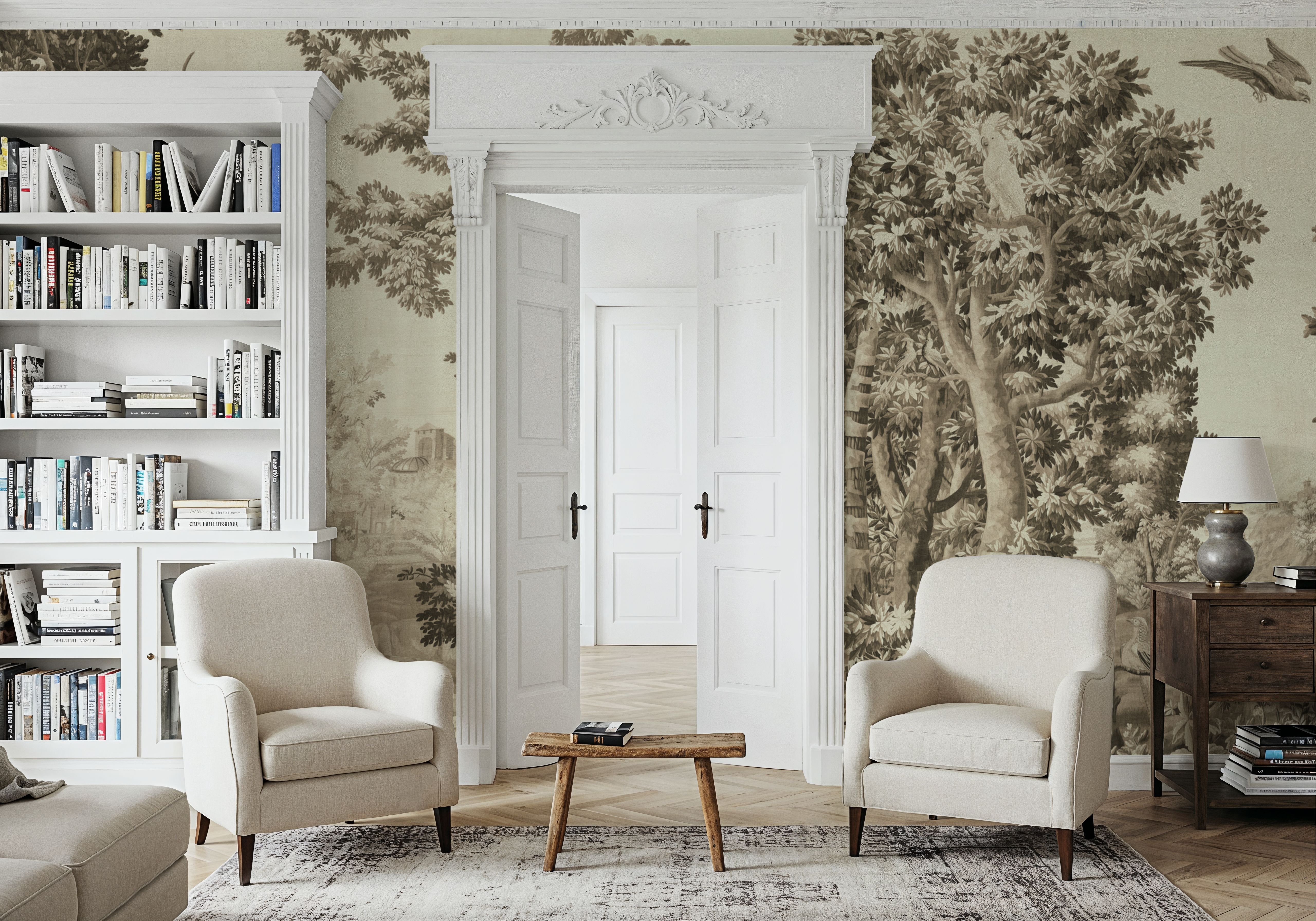 Enchanted Grove Tapestry, Beige, Wallpaper