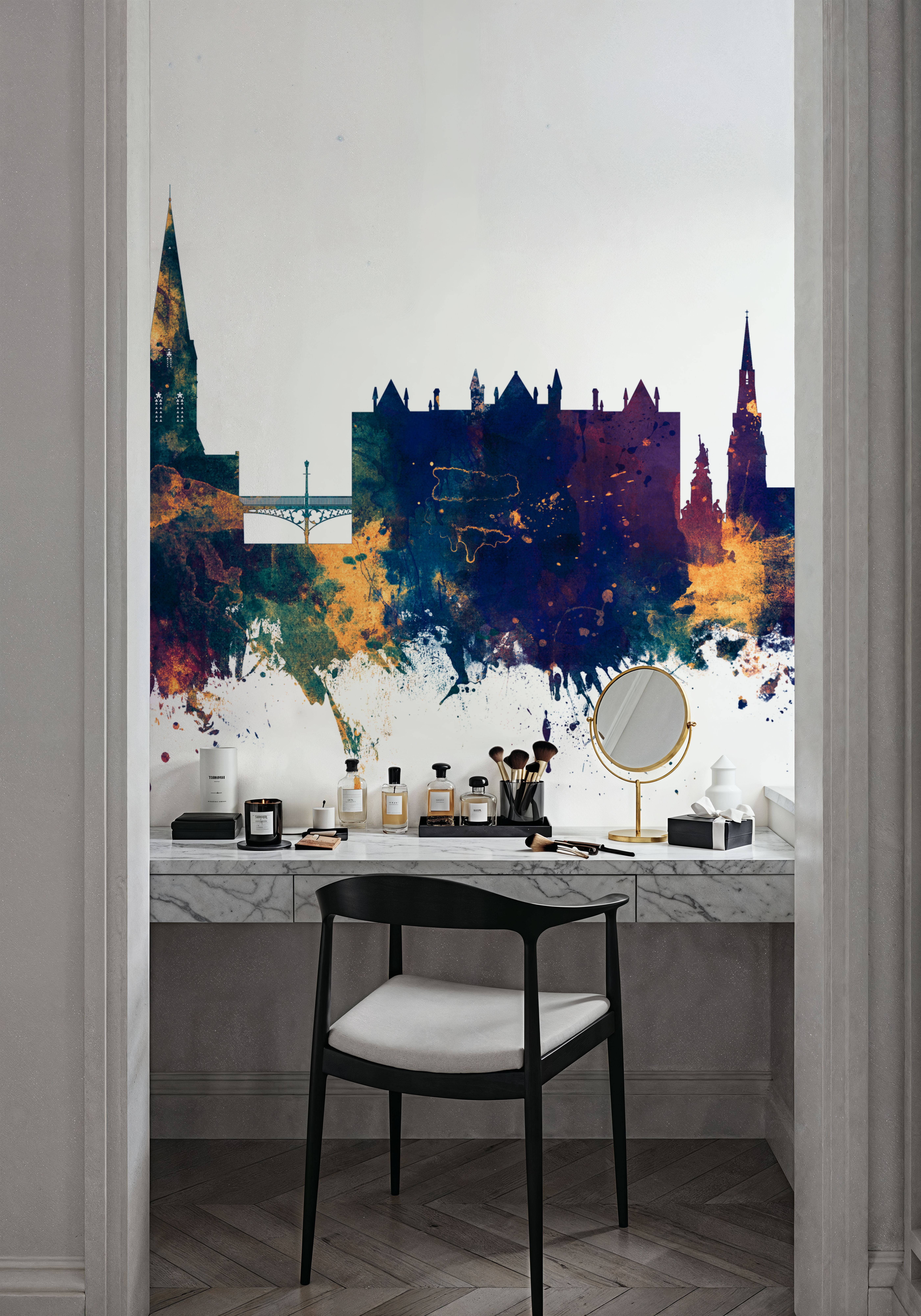 Exeter England Skyline Blue & Bronze