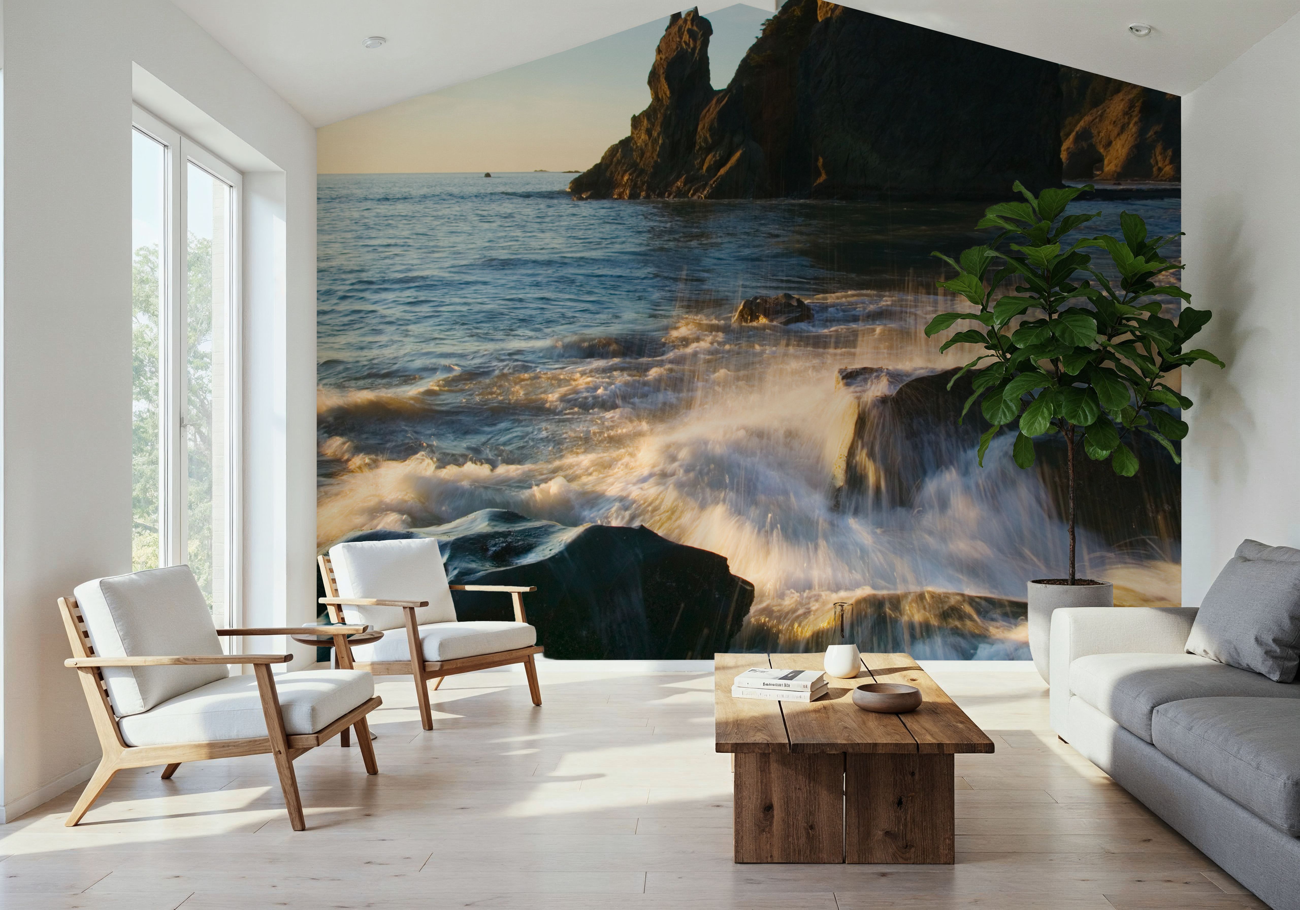 Sea Stack and Surf, Wallpaper