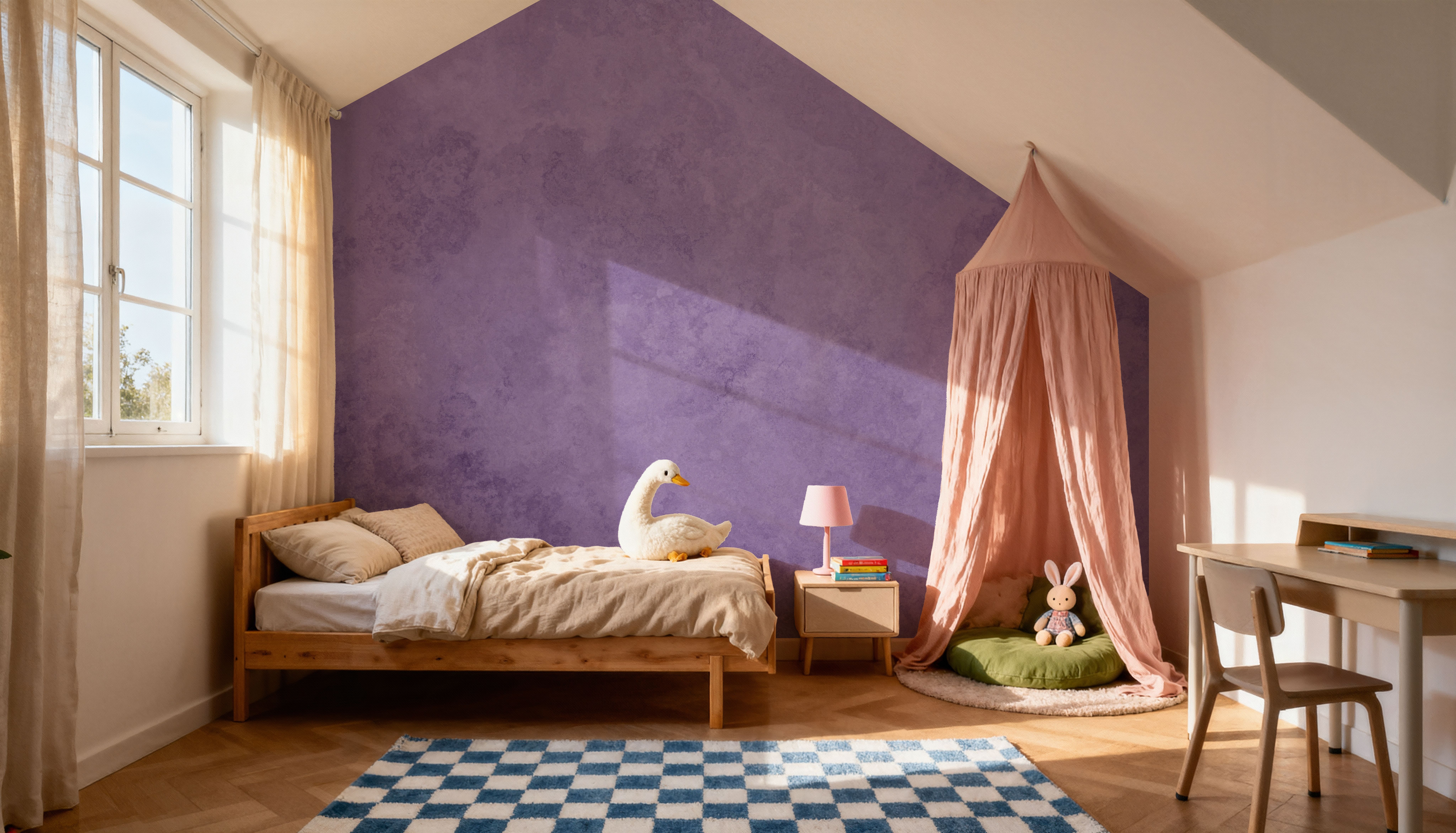 Subtle Plaster Wall, Aura Indigo, Behang