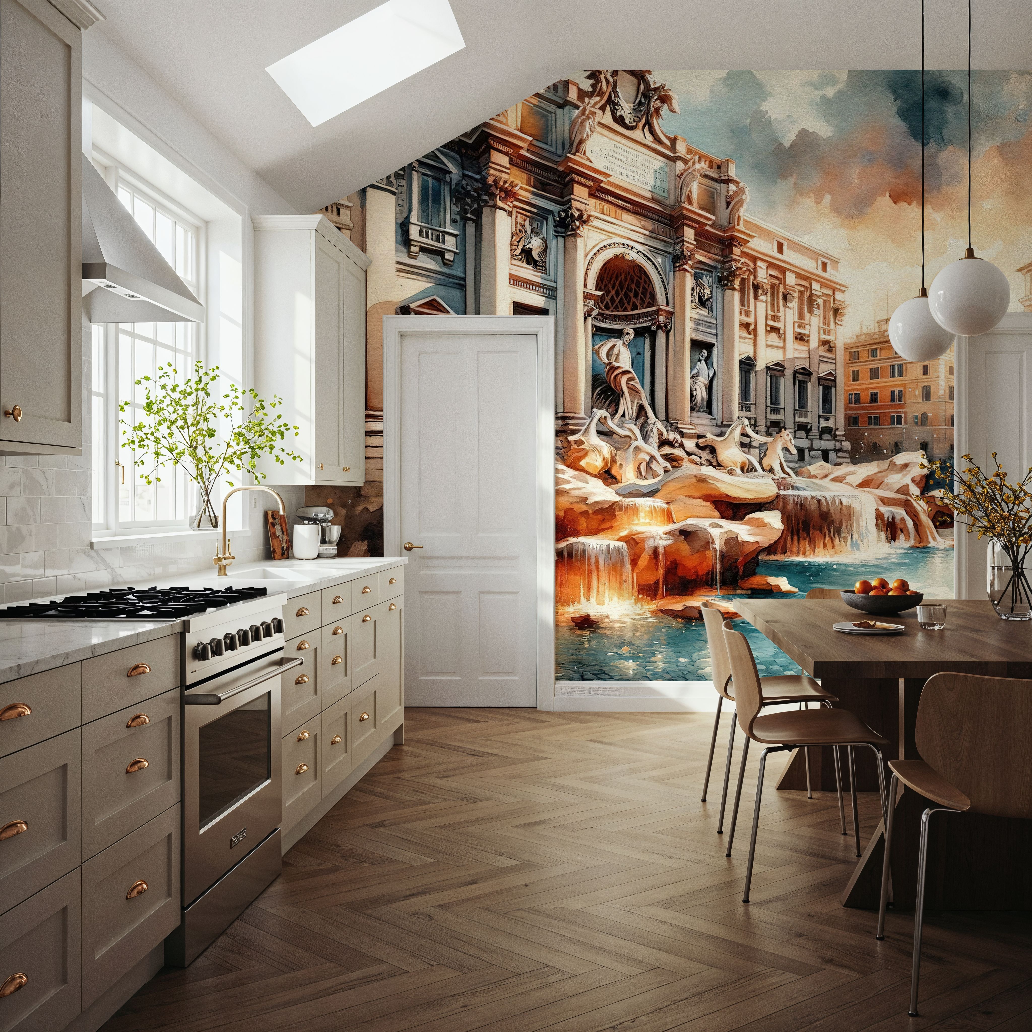 Watercolor Trevi Fountain Rome