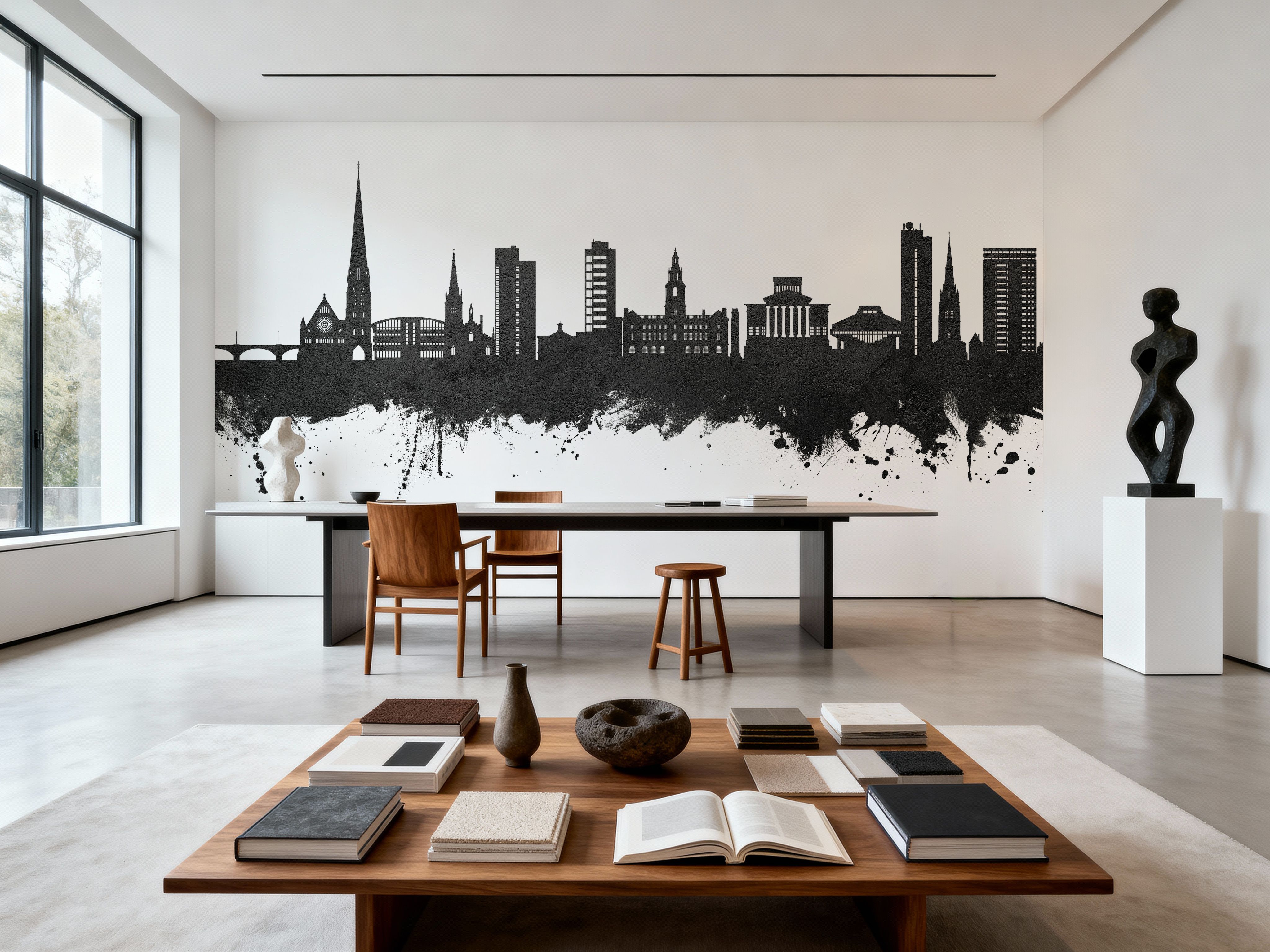 Preston England Skyline Black & White