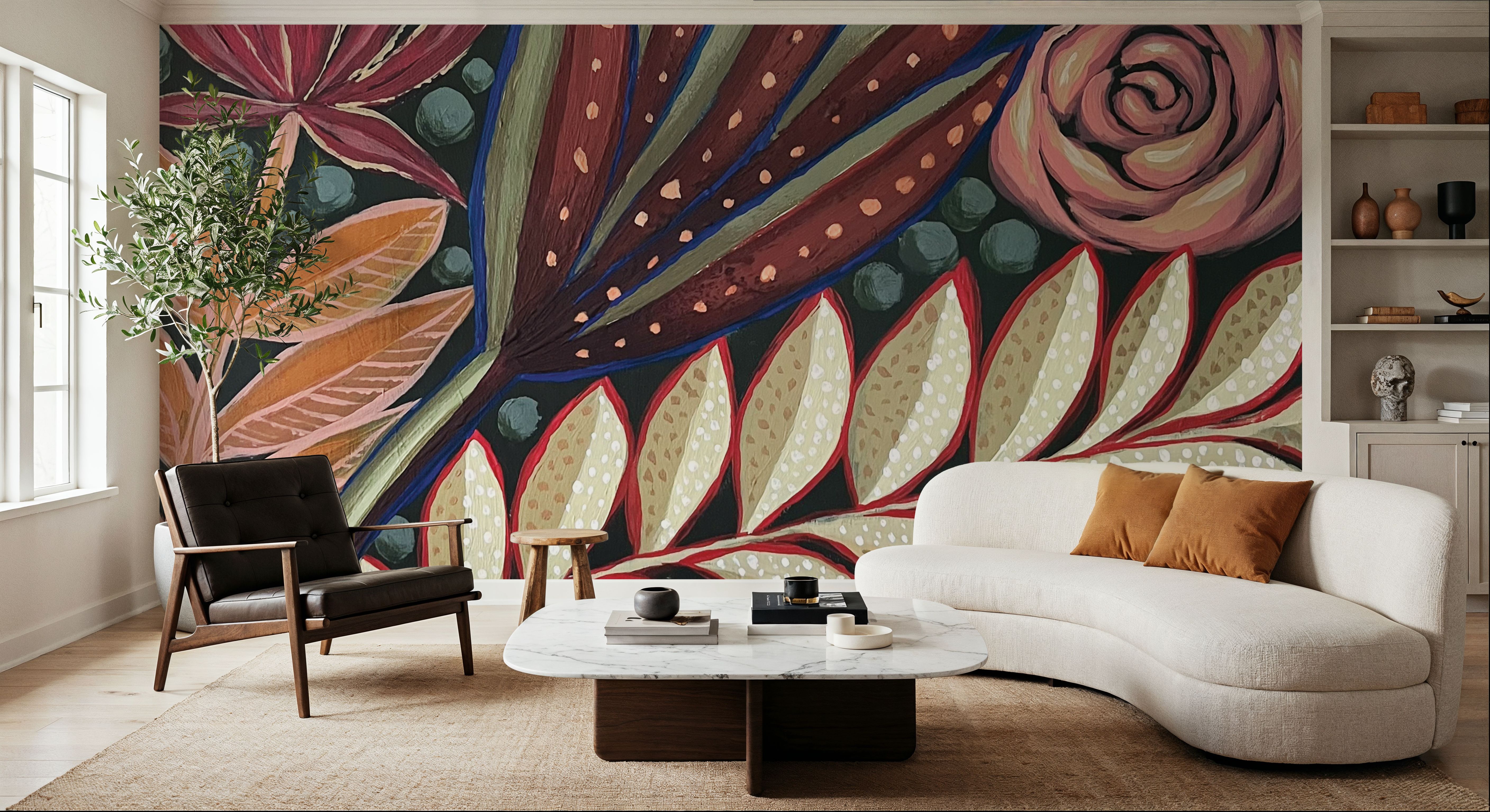 Tropical Florals, Papel pintado