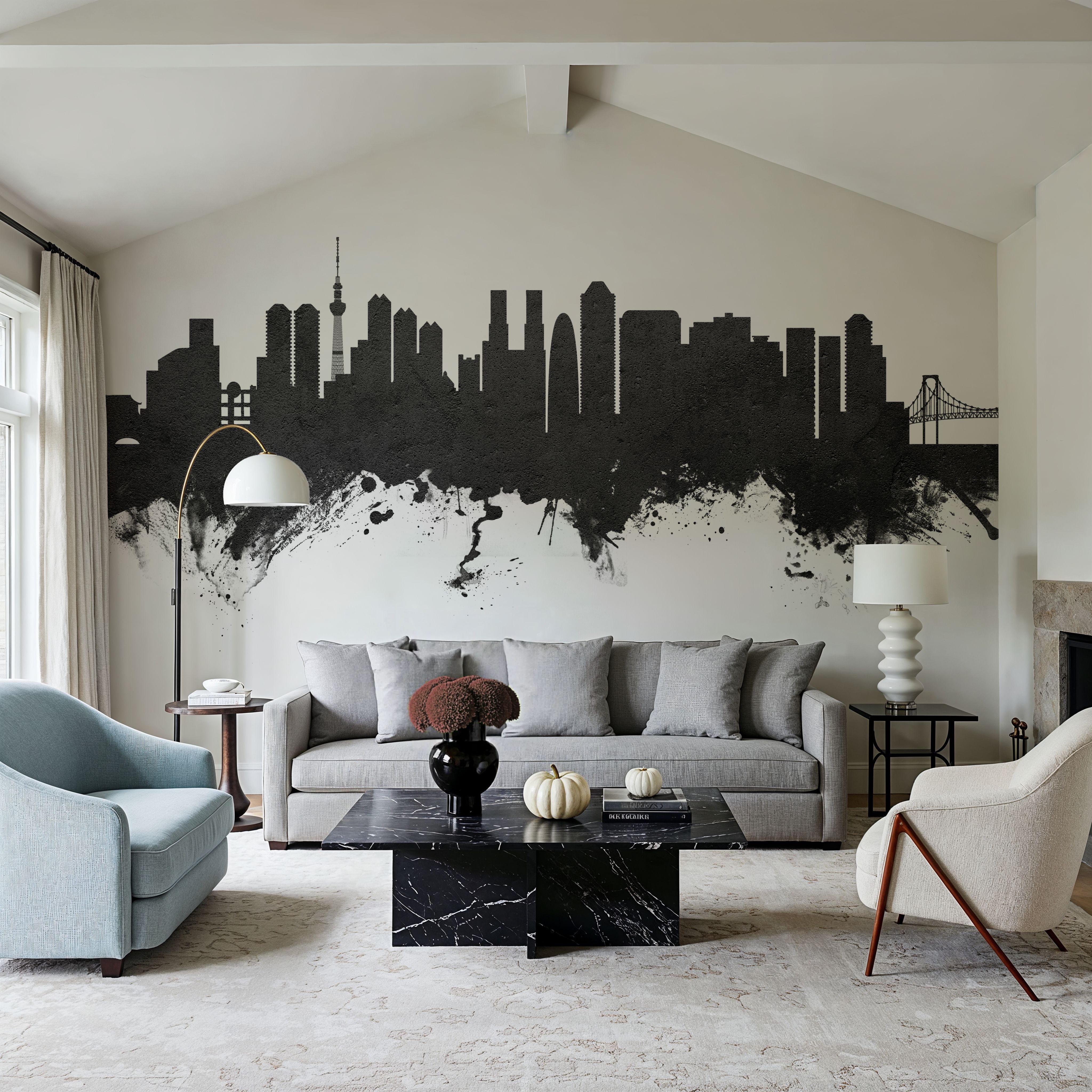 Tokyo Japan Skyline Black & White