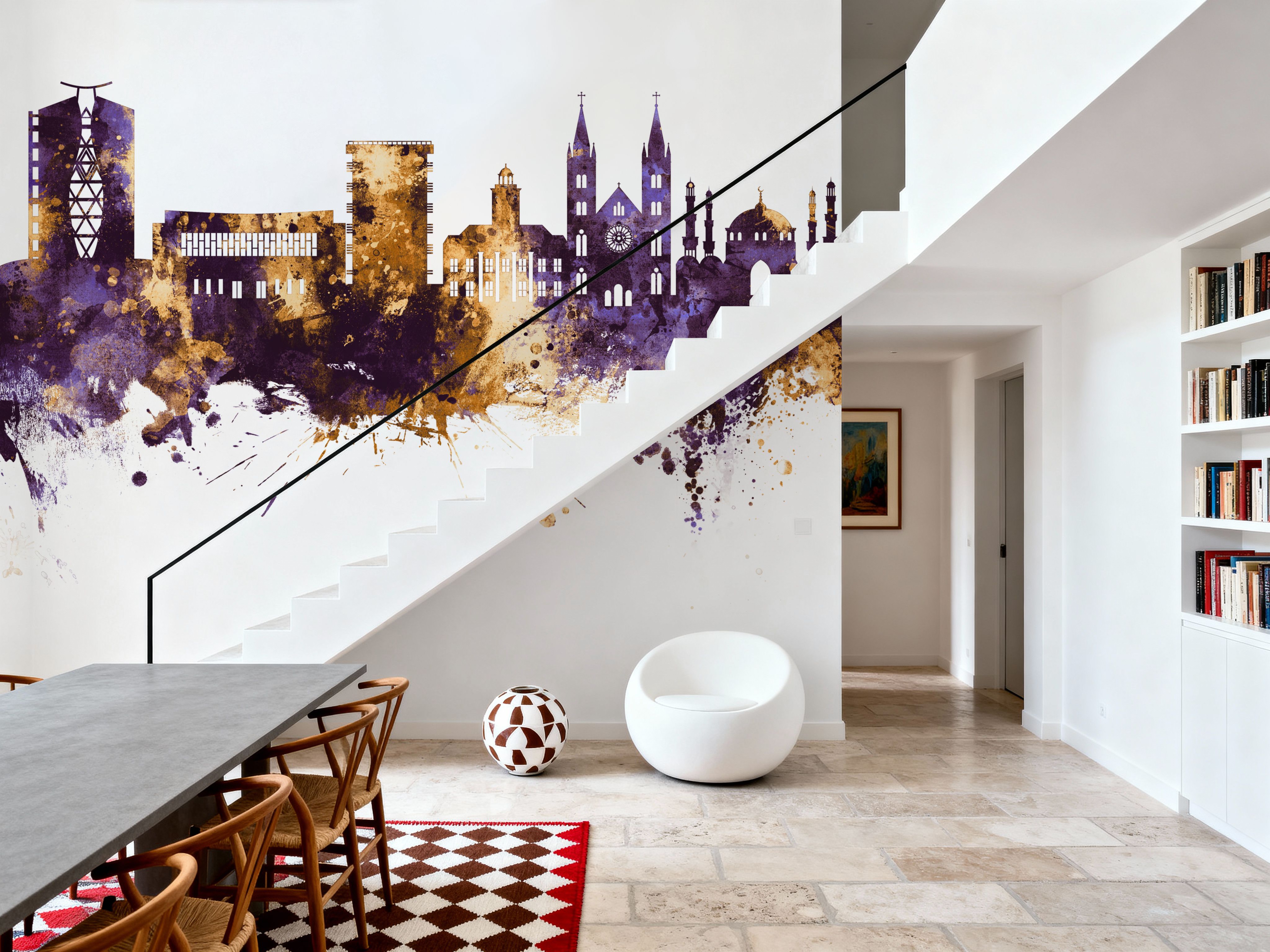 Paramaribo Suriname Skyline Purple & Gold