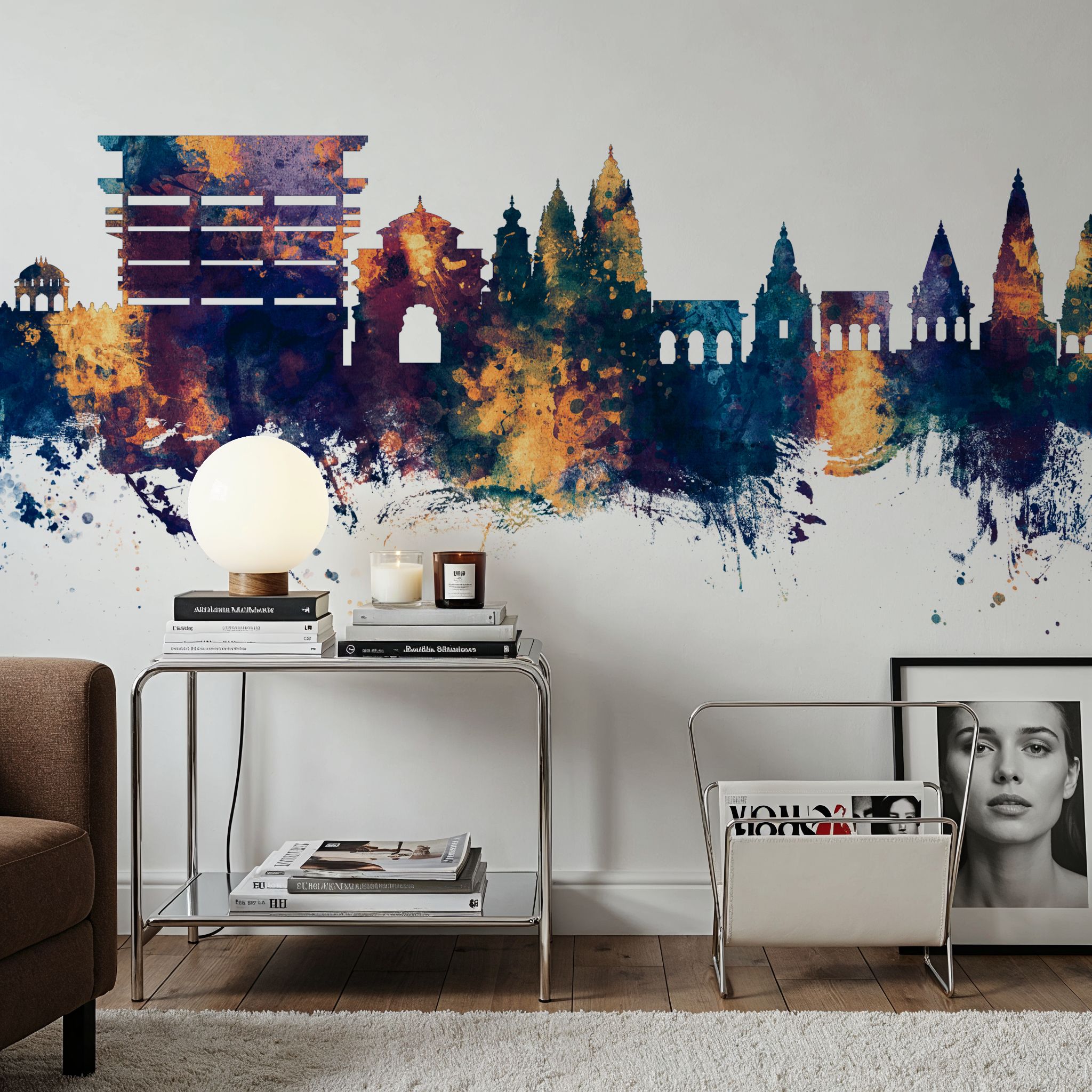 Pandharpur India Skyline Blue & Bronze