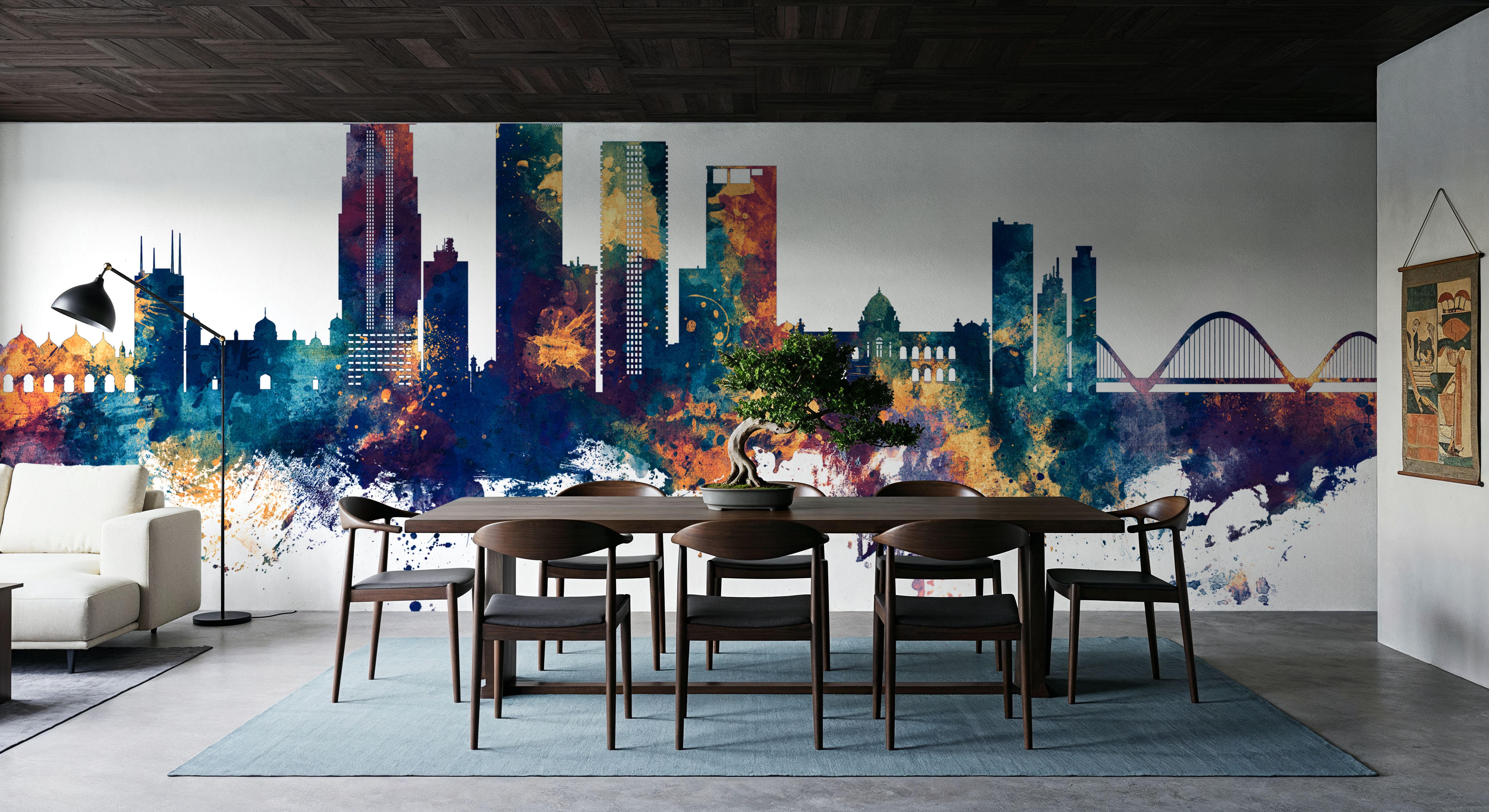 Dhaka Bangladesh Skyline Blue & Bronze