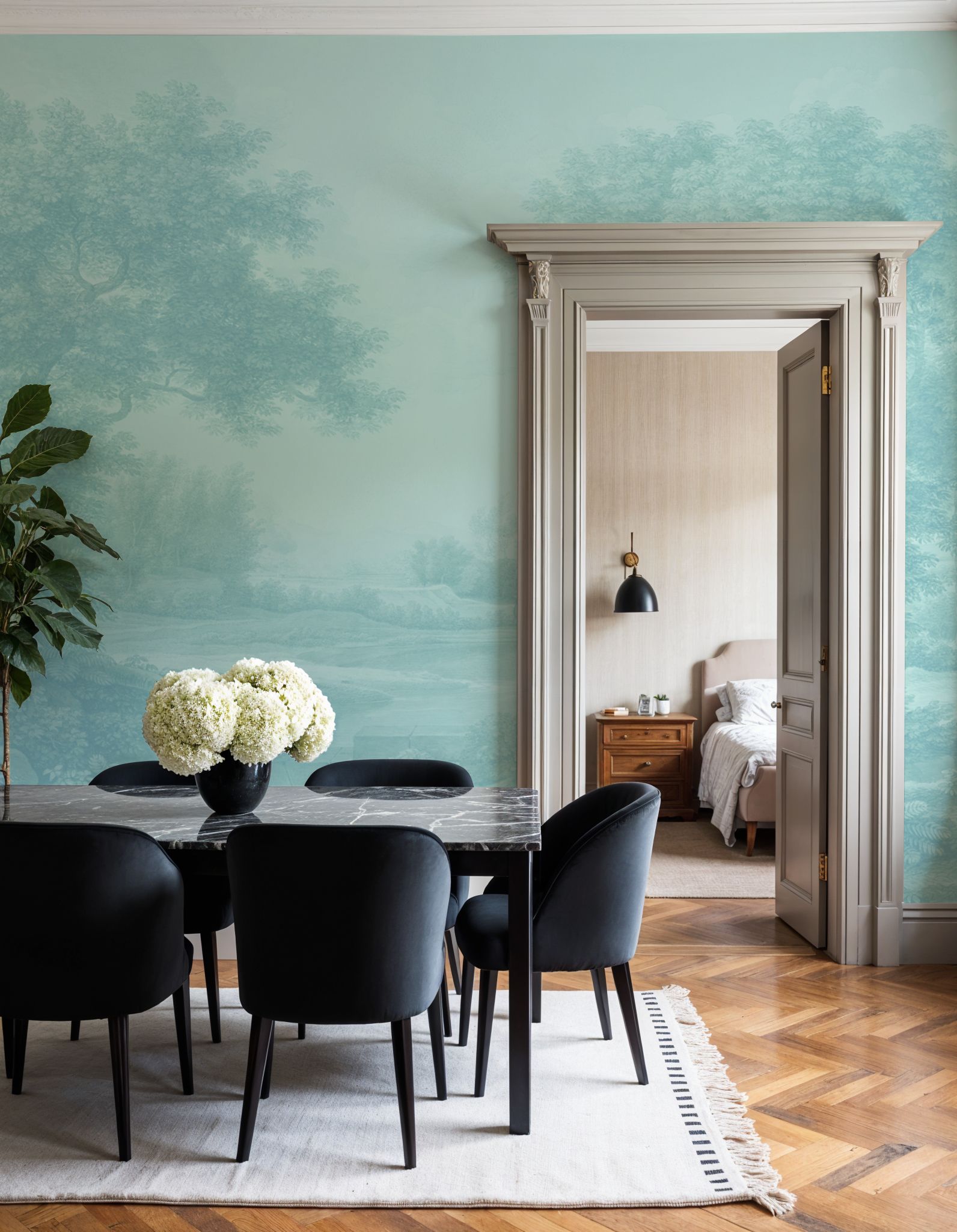 Riverbank Oak Landscape, Seafoam