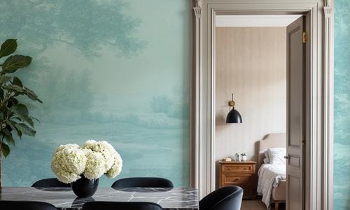 Riverbank Oak Landscape, Seafoam