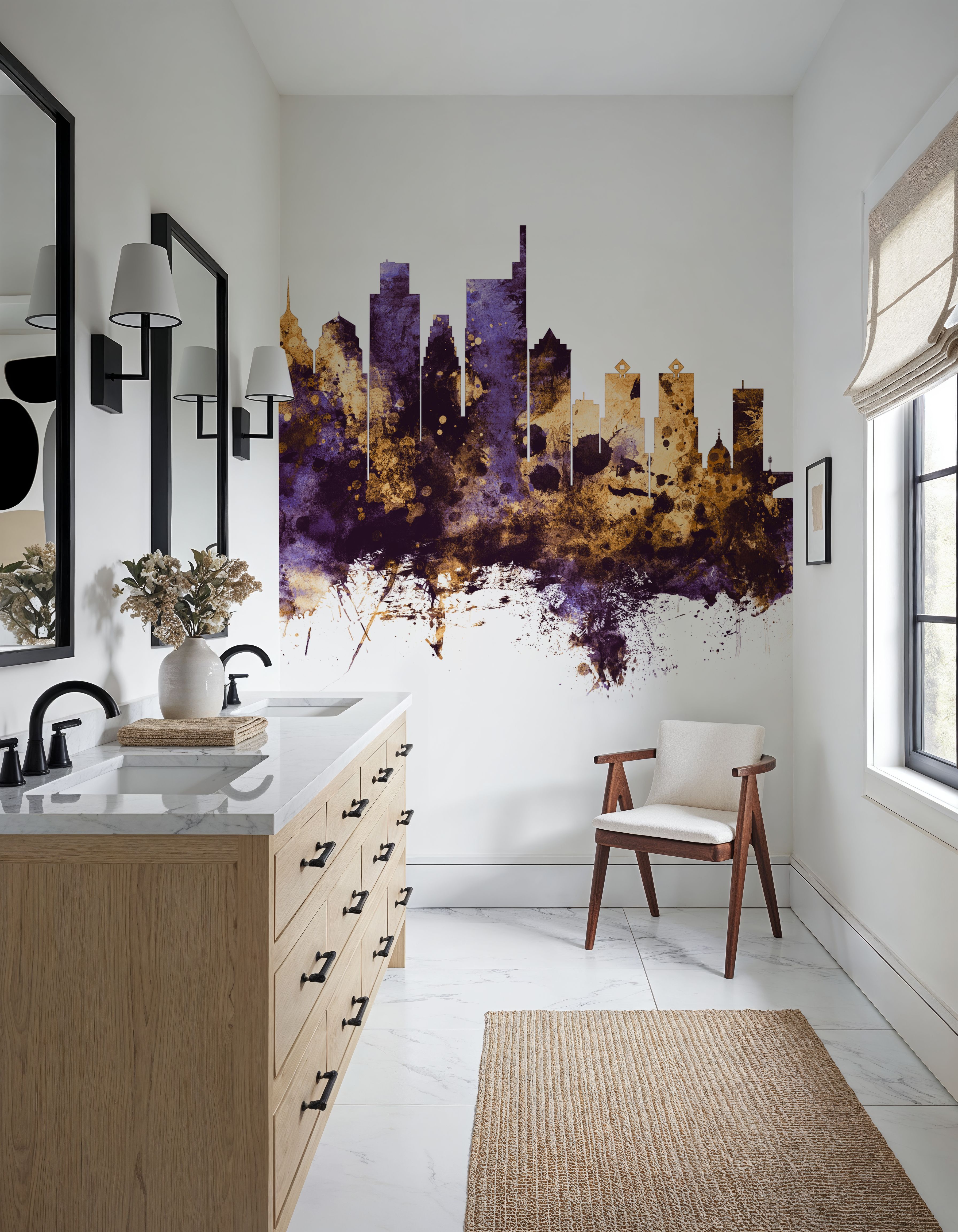 Philadelphia Skyline Purple & Gold