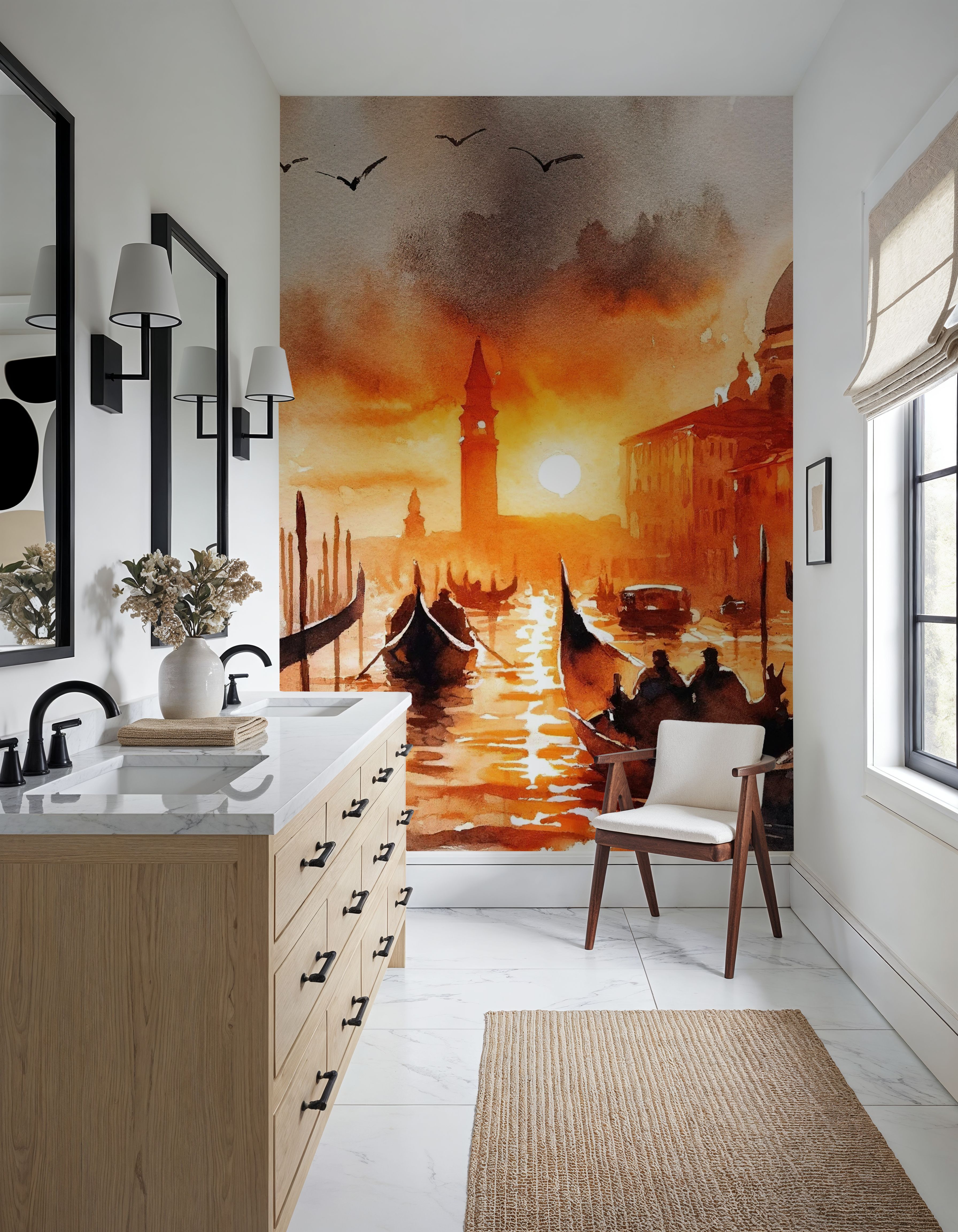 Fiery Sunset Over Venice Canal