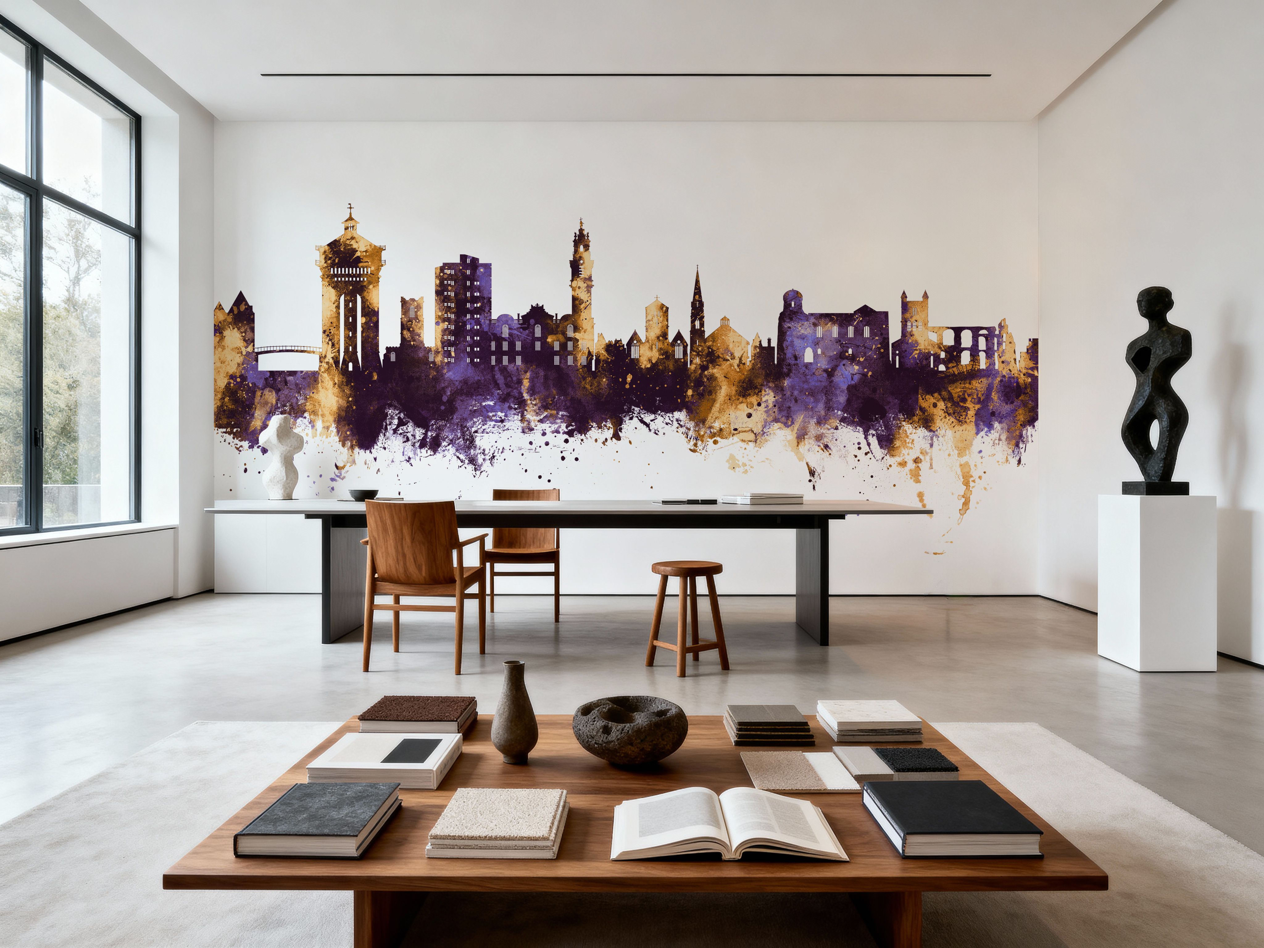 Colchester England Skyline Purple & Gold